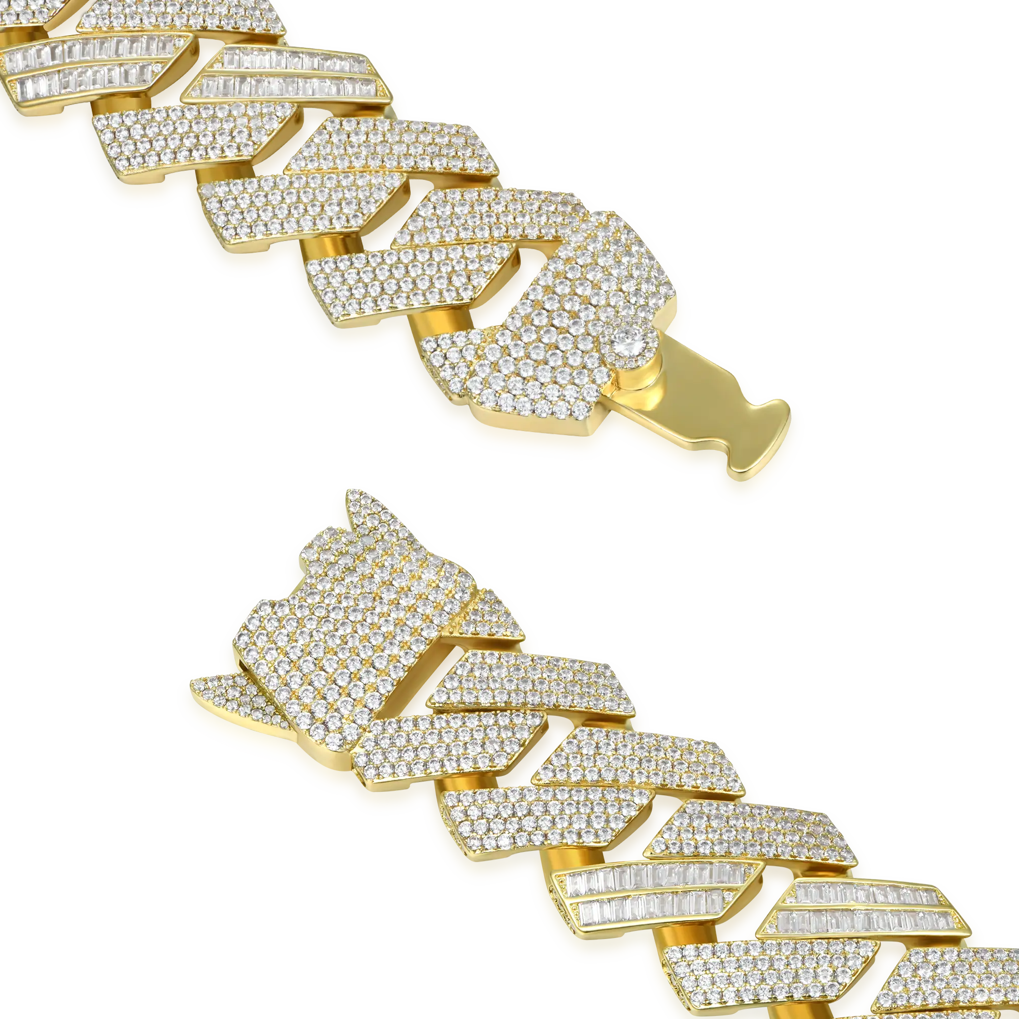 Custom Rollercoaster Buckle Prong Cuban Chain - 25mm