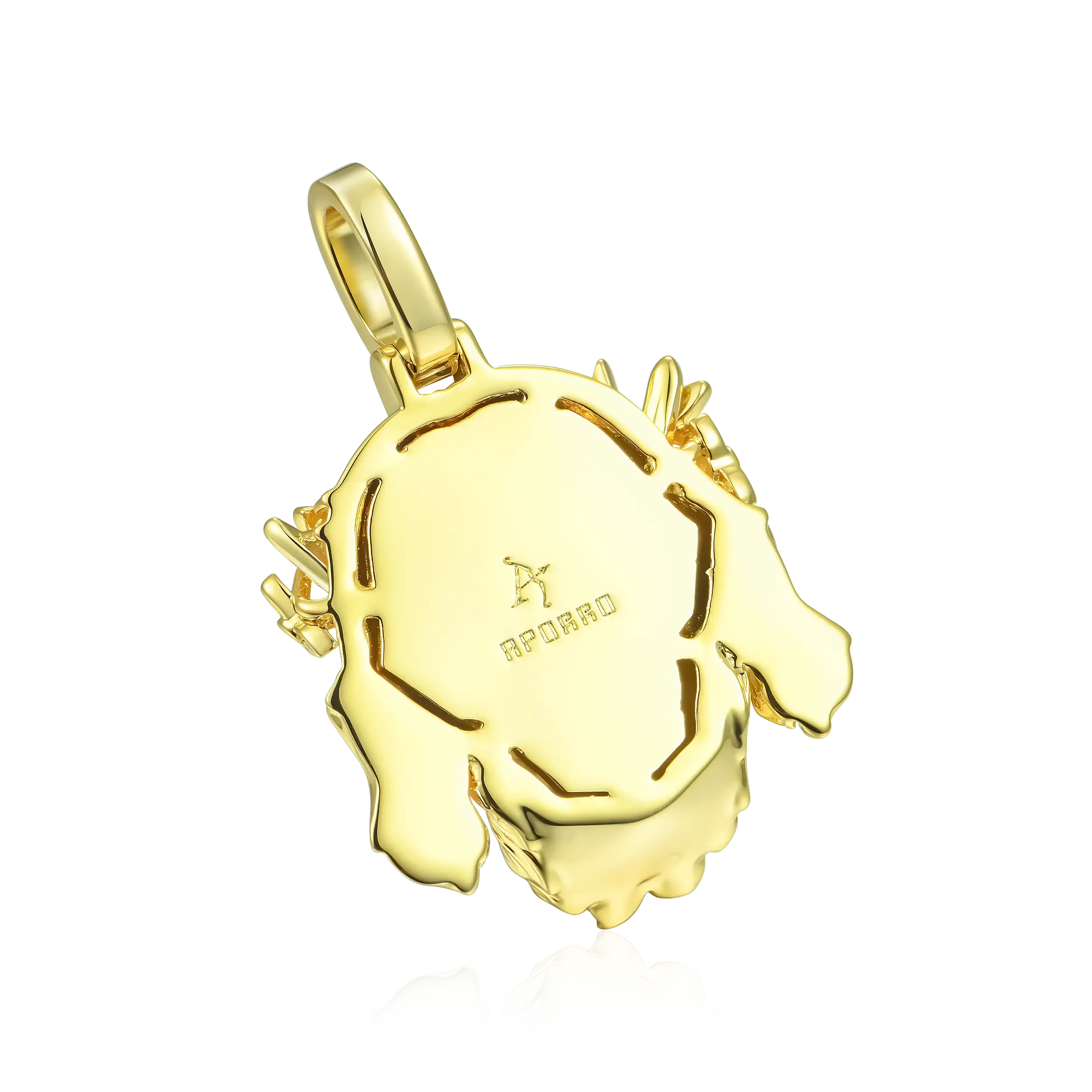 Women's Jesus Piece Plain Gold Pendant - Micro
