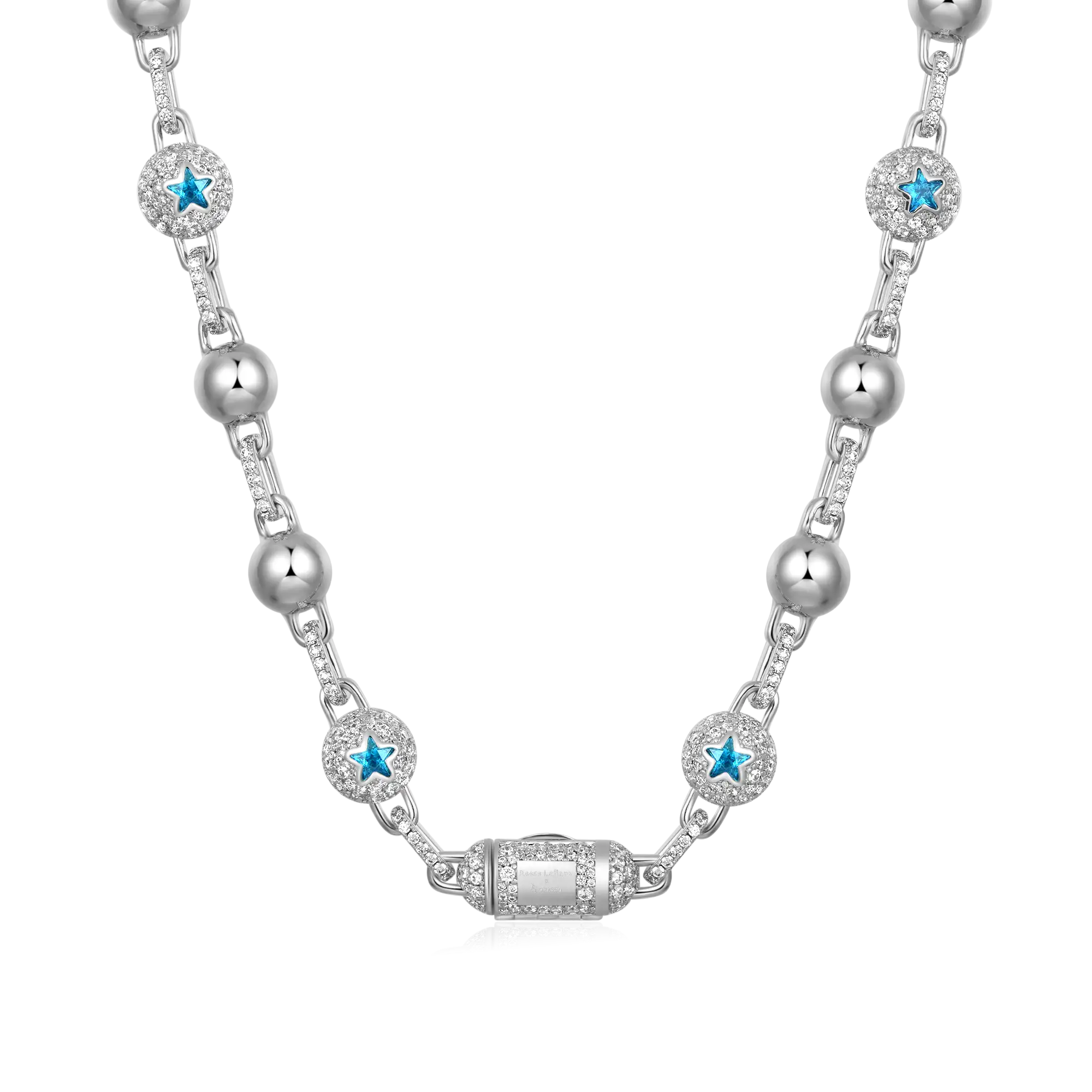 10mm 18K White Gold LaFlare Ball Chain & Wallet Chain - Pants 10mm 18K White Gold LaFlare Ball Chain & Wallet Chain - Pants