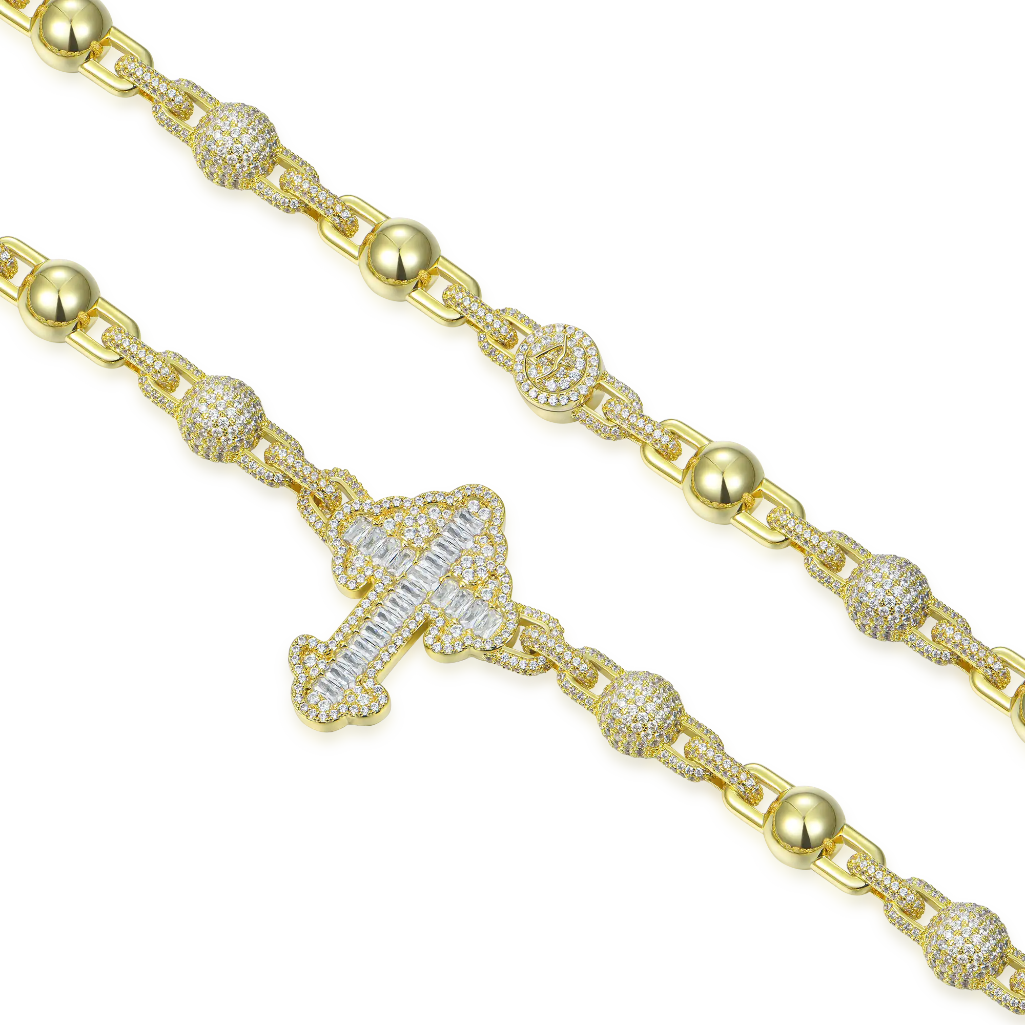Iced Cross Ball Chain