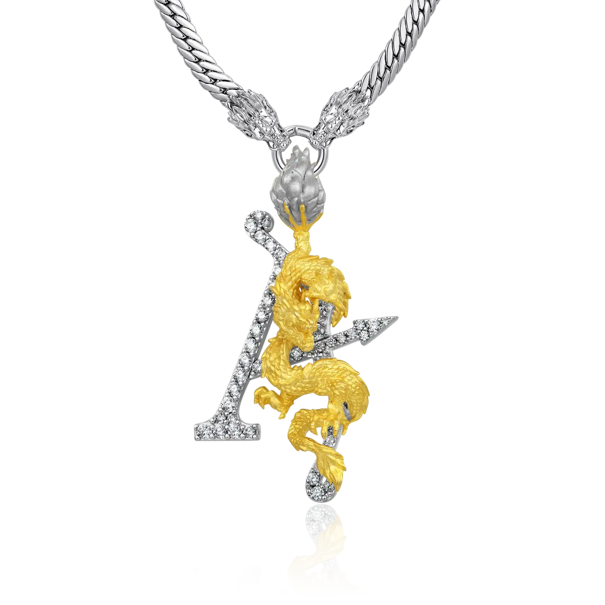 Twin Dragon Icon Chain & Pendant Set