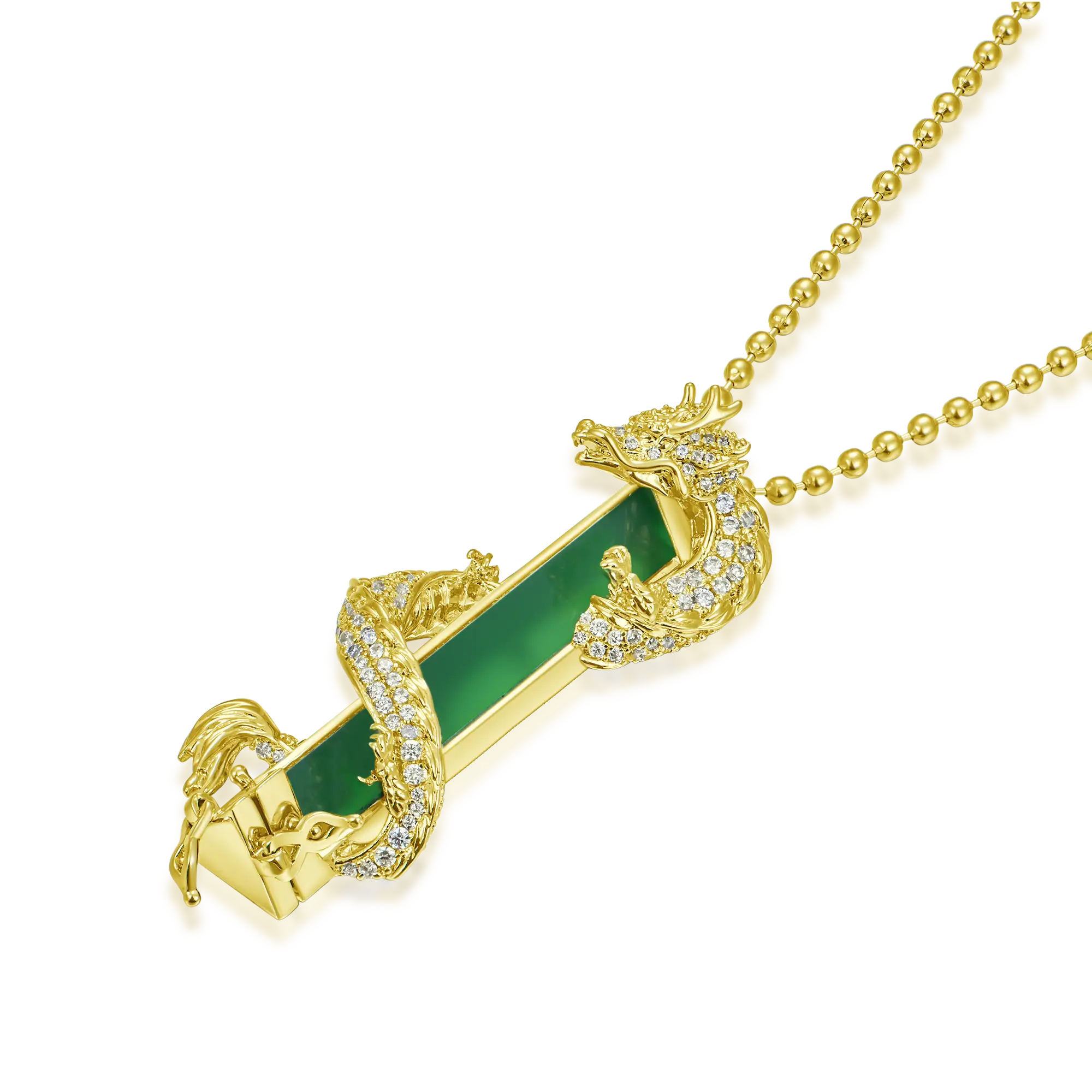 WONG Ⅱ Iced Out Jade Column Pendant