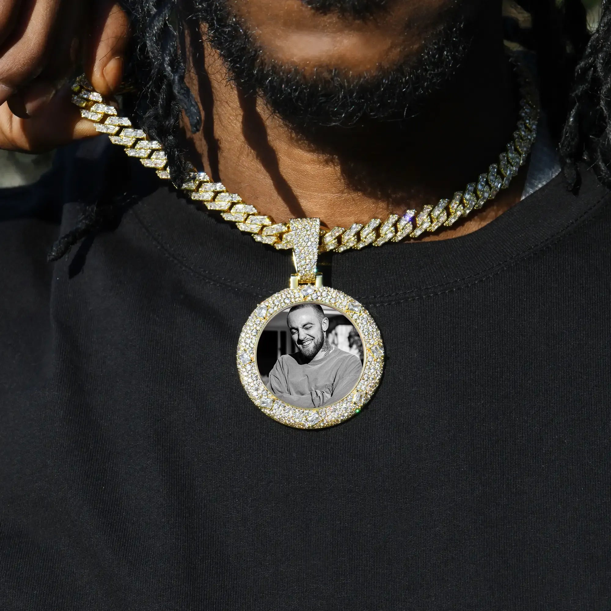 Custom Emerald Glow Photo Pendant