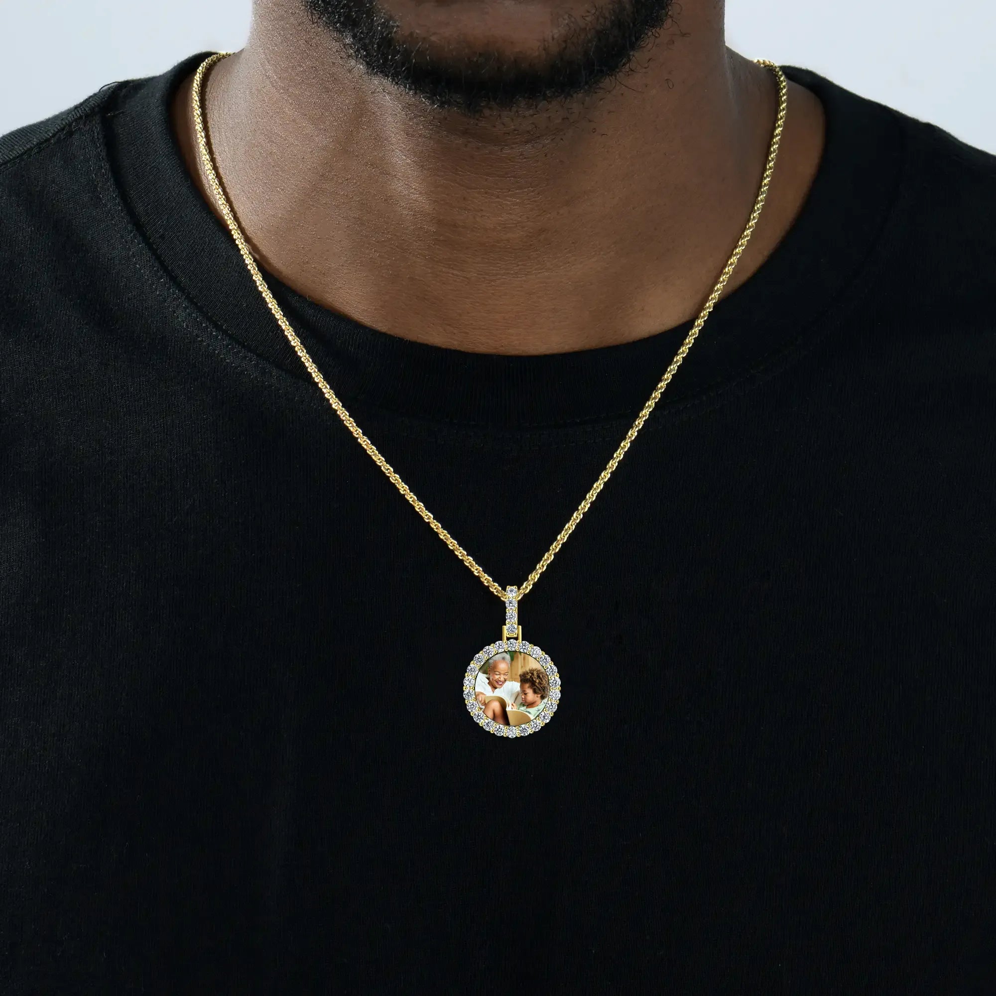 Micro Custom Round Photo Pendant