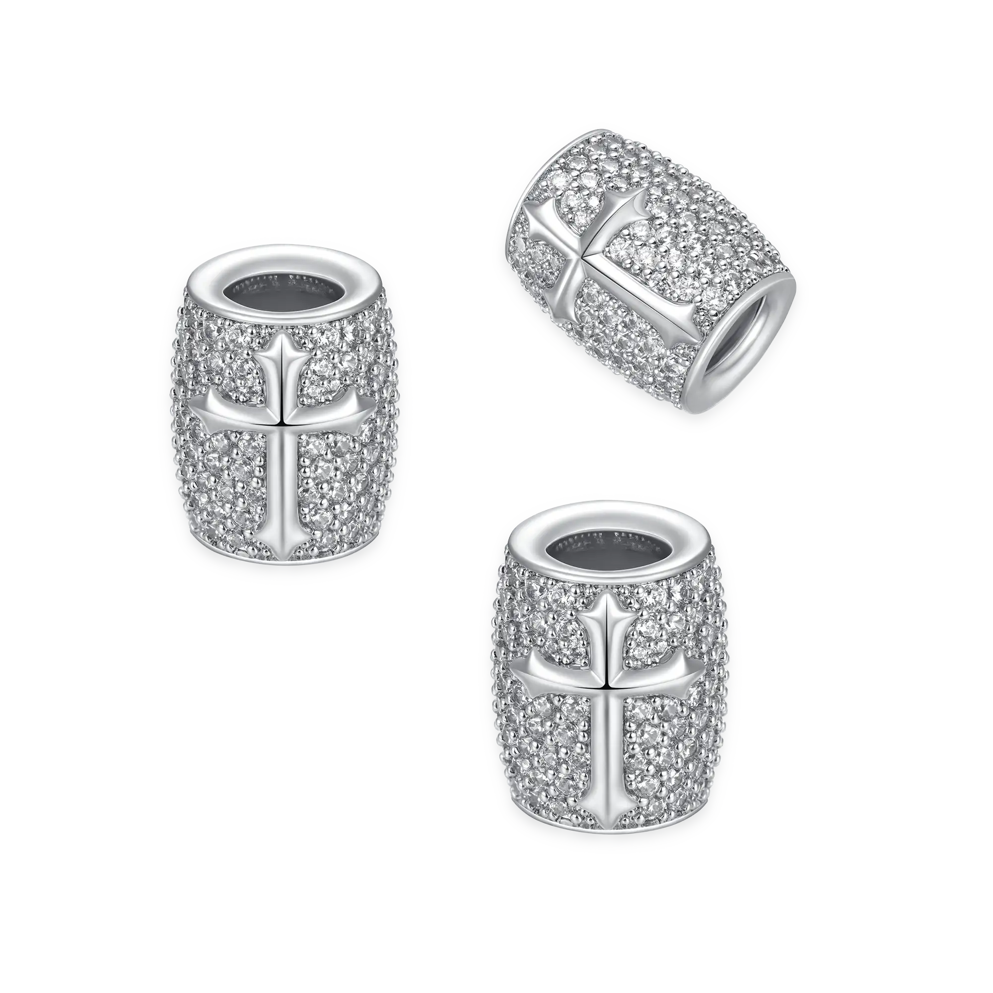 Iced Cross Hair Beads