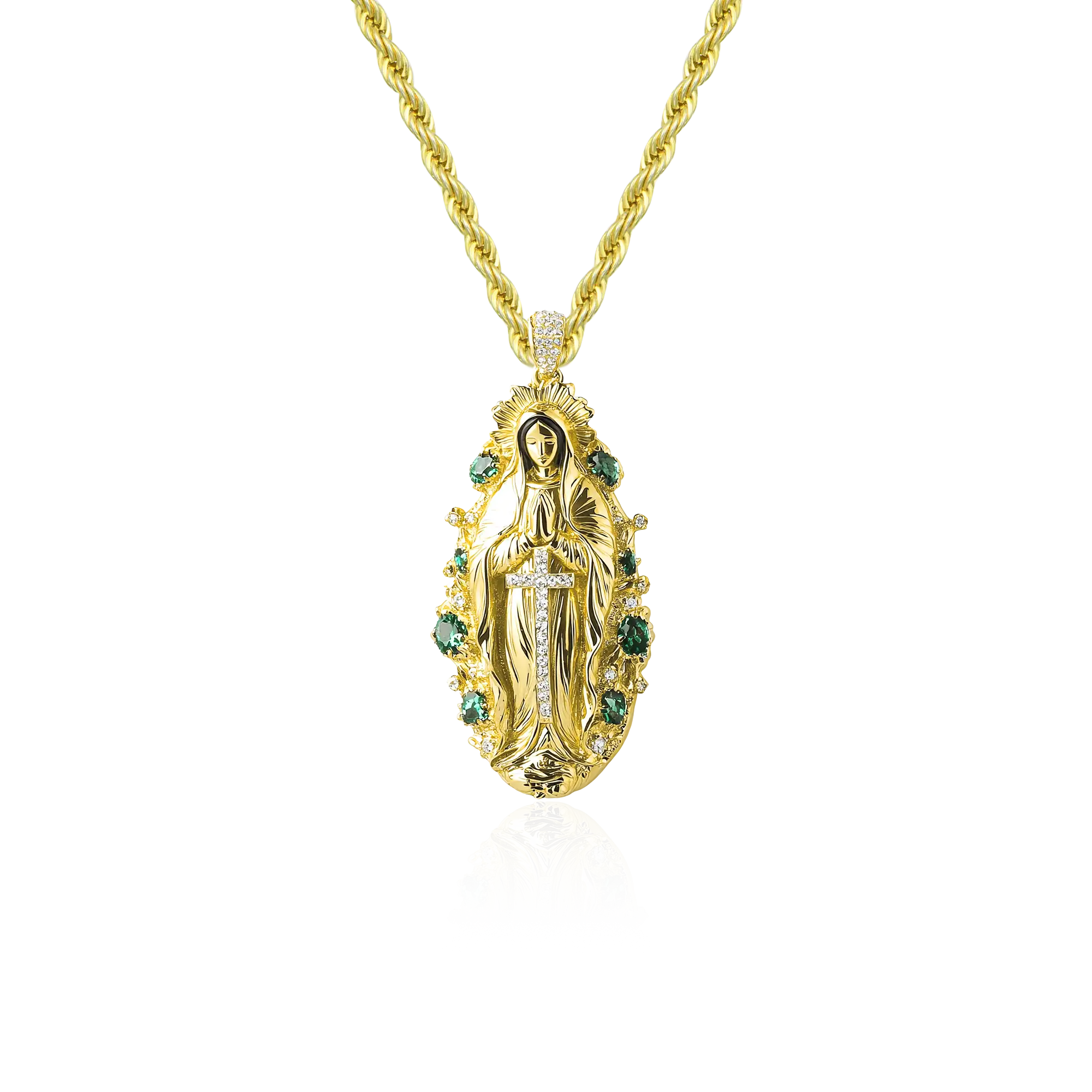 Saint Mary Emerald Pendant