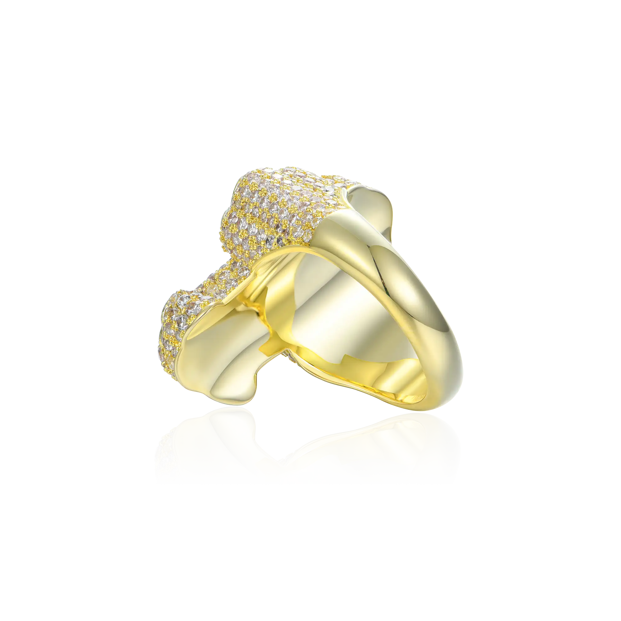 Iced Vitraux Vintage Starry Night Cross Ring