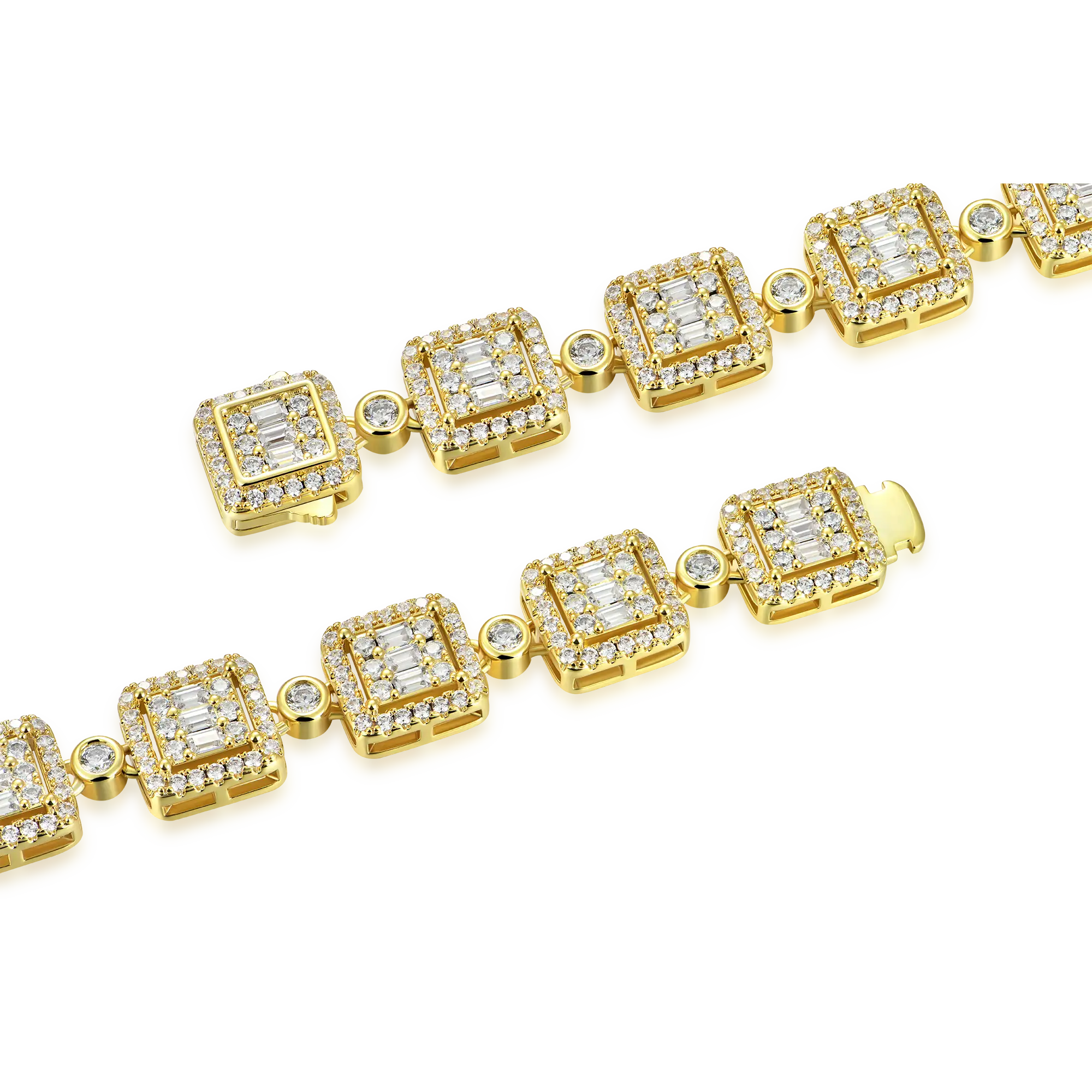 Baguette Cut Mix Tennis Chain - 10mm