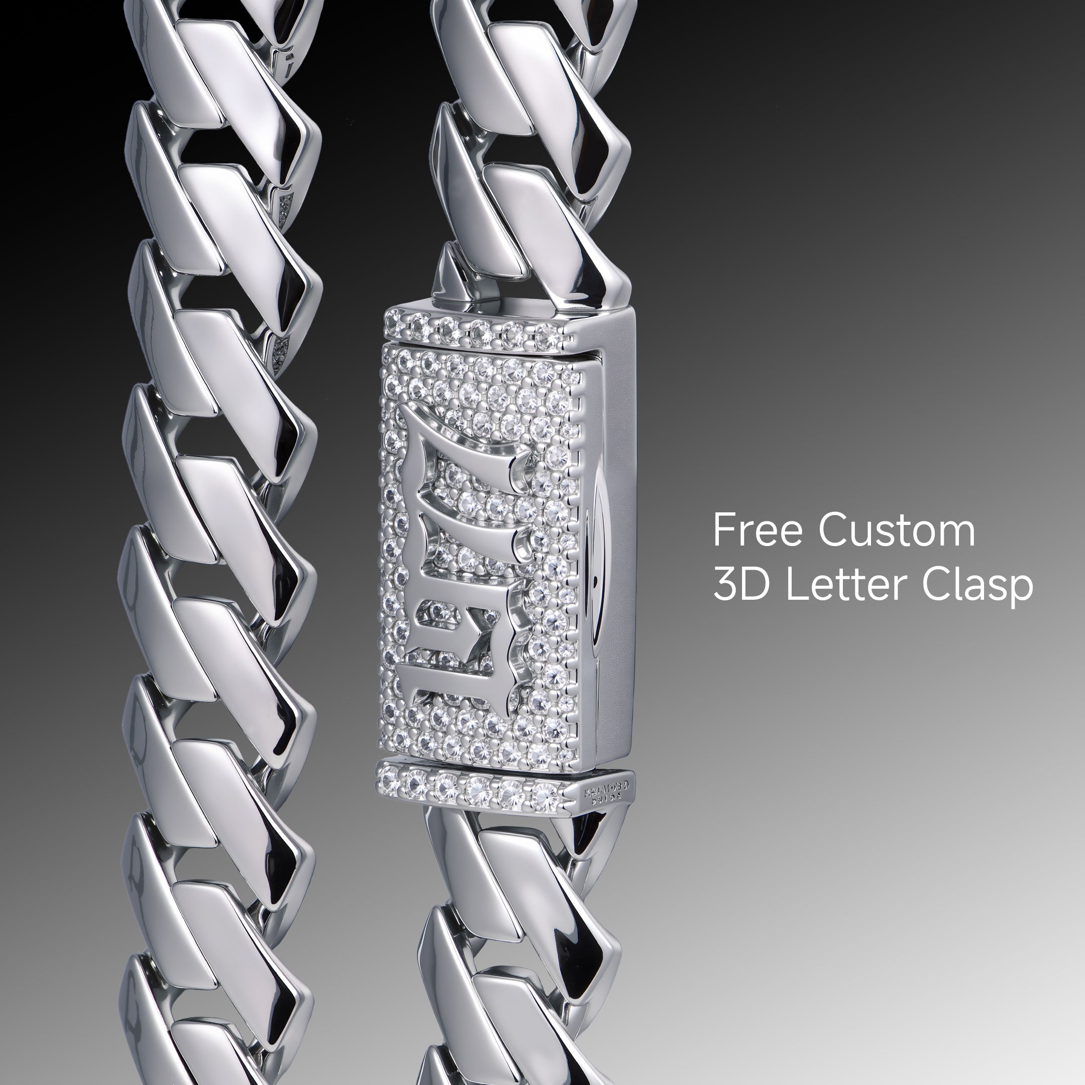 Women's Plain Gold Prong Cuban Link Chain - 8mm