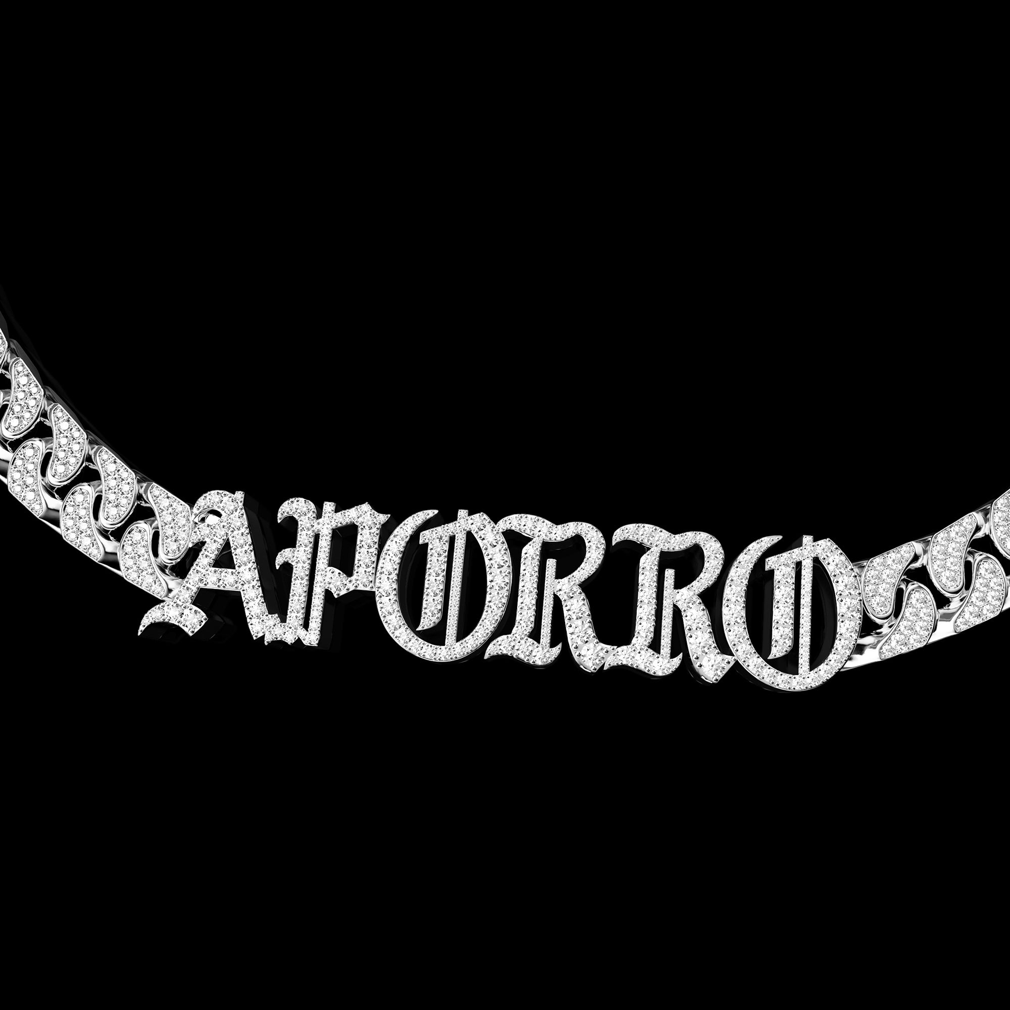 Custom 14K Gold Old English Letter/Number Miami Cuban Chain