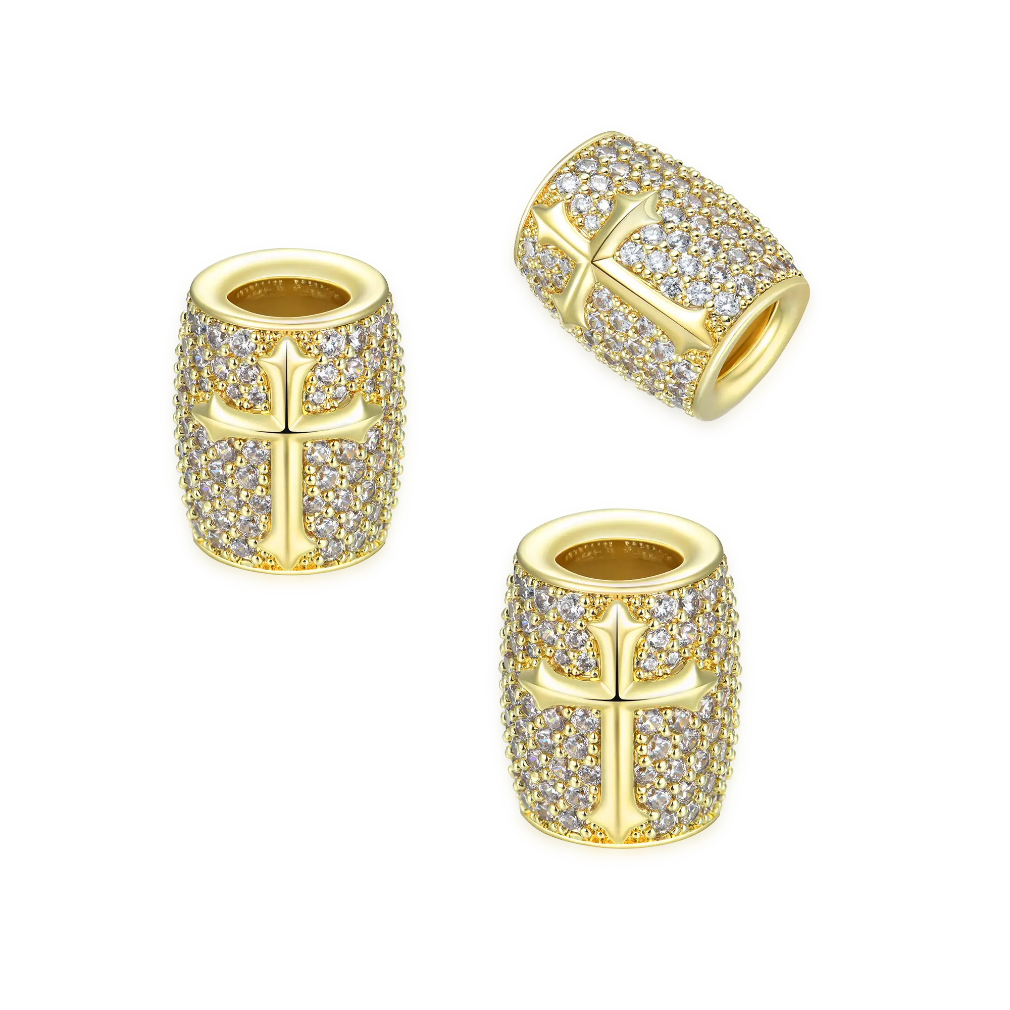 Iced Cross Hair Beads