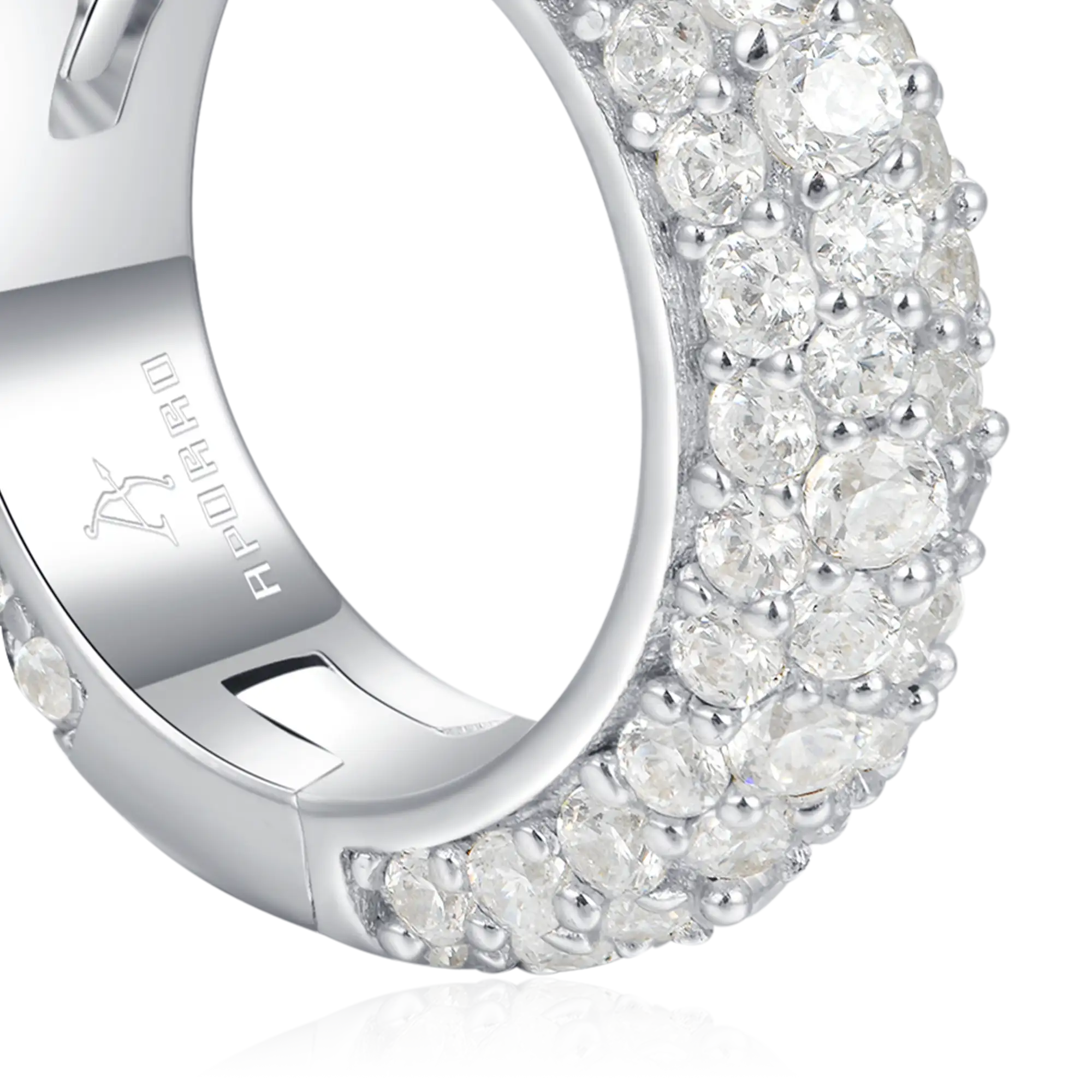 Moissanite S925 Round Paved Hoop Earrings