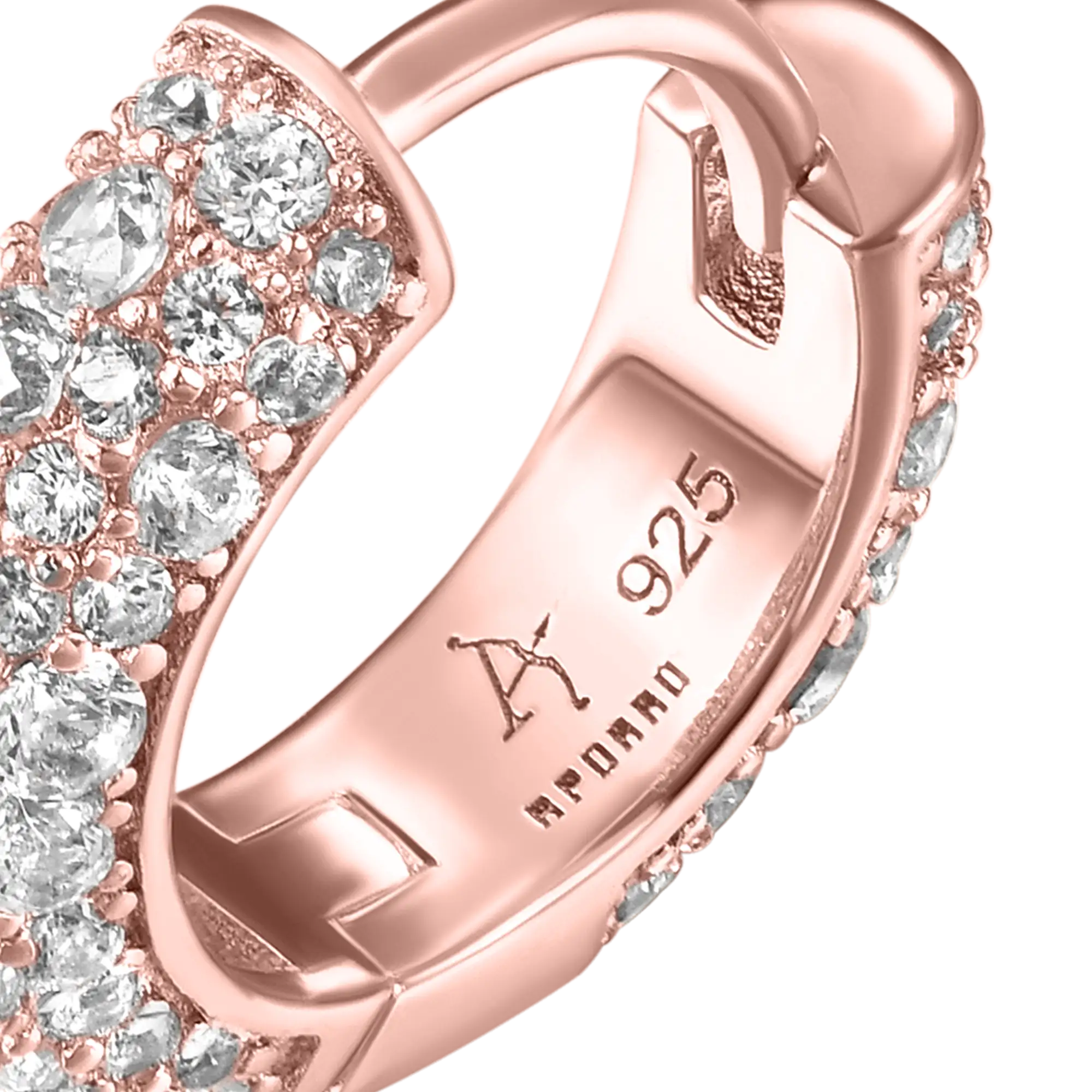 S925 Round Paved Hoop Earrings