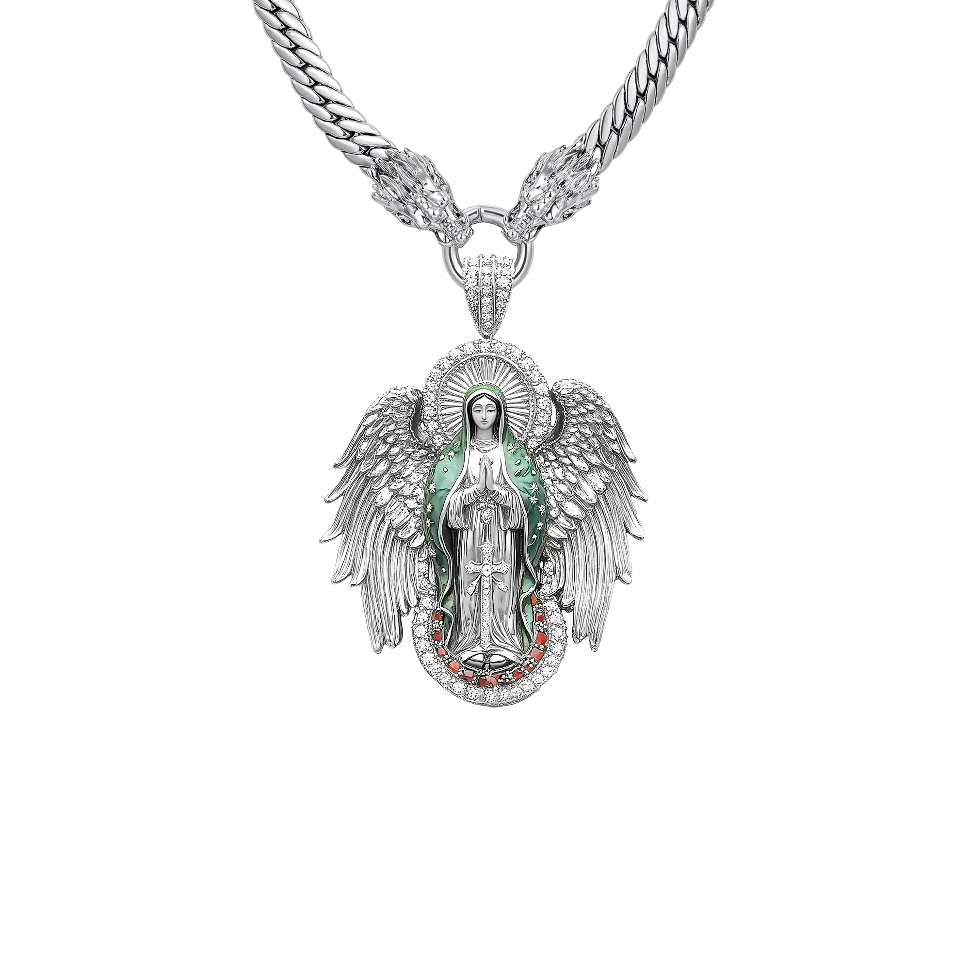 Sacred Halo Dragon Chain & Pendant Set