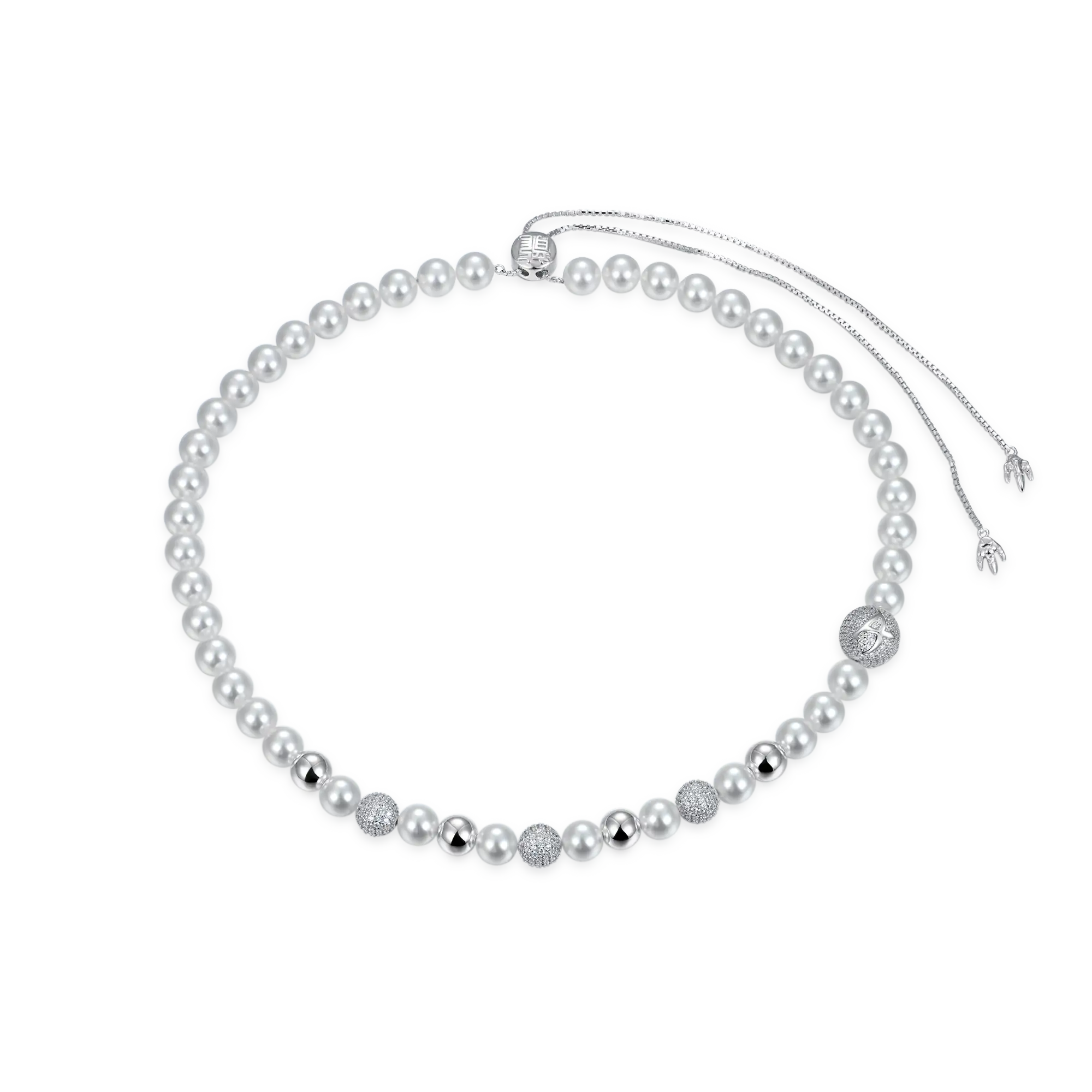 WONG Dragon Pearl and Bead Adjustable Necklace - 8mm