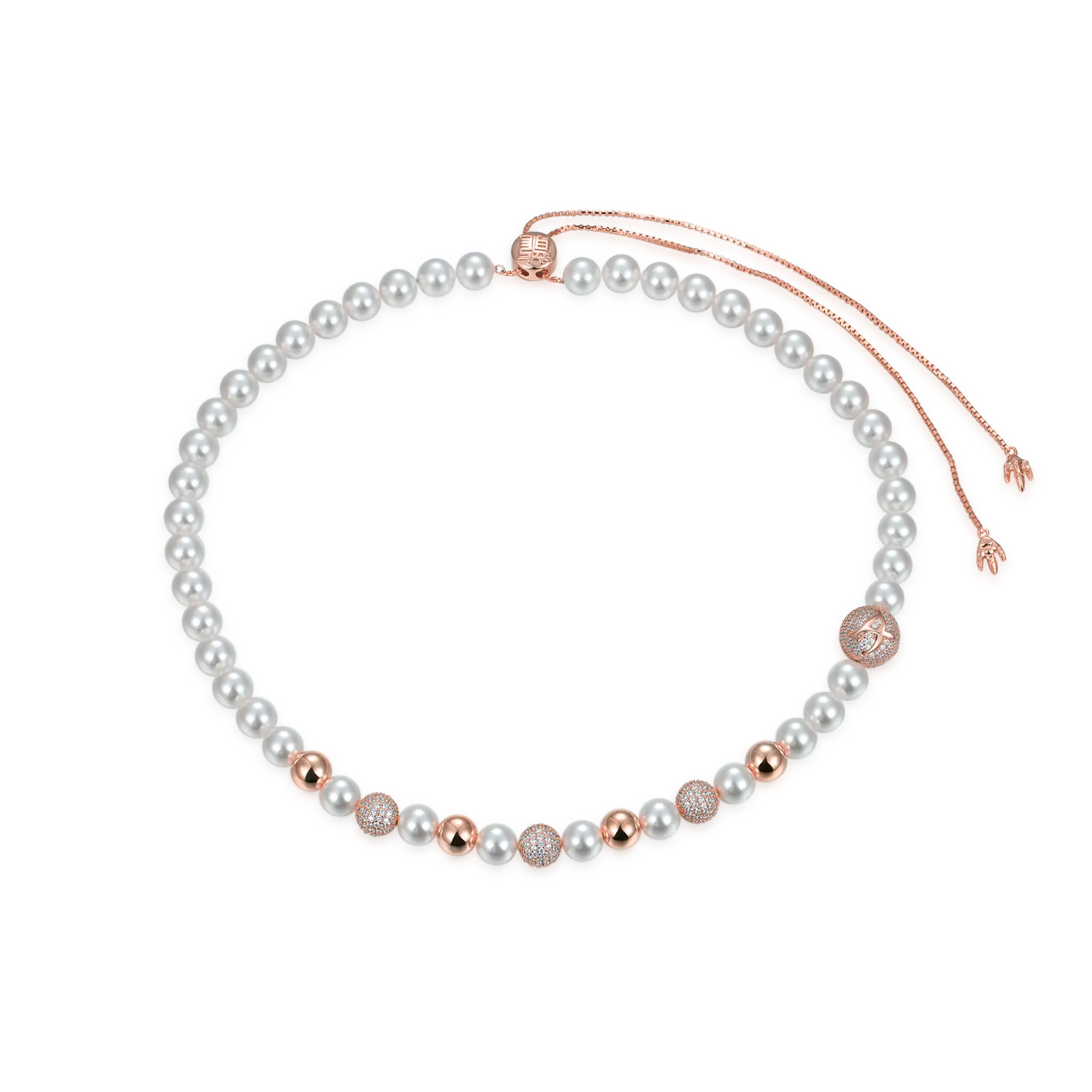 WONG Dragon Pearl and Bead Adjustable Necklace - 8mm