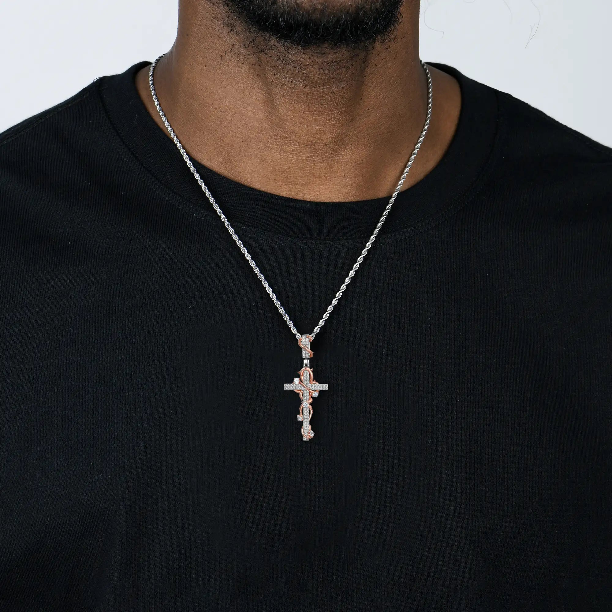 Thorned Rose Cross Pendant