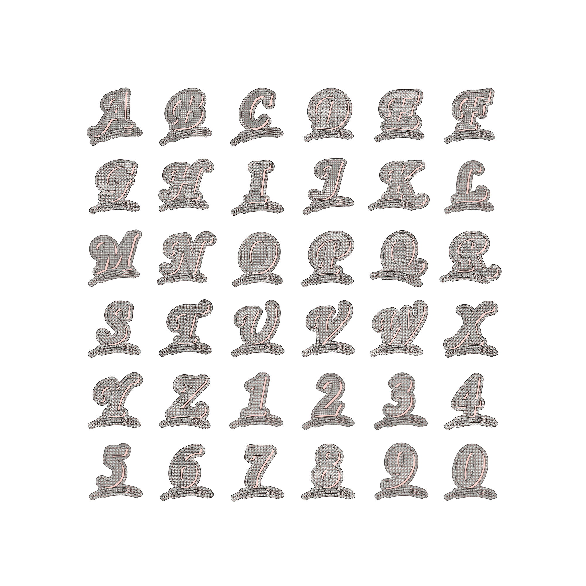 Custom Wheat Ears 3D Letter Pendant