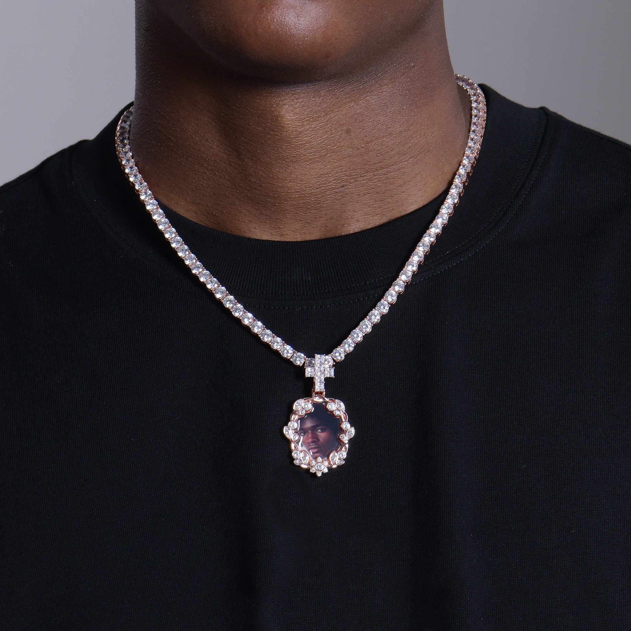 Custom Vine-wrapped Picture Frame Pendant