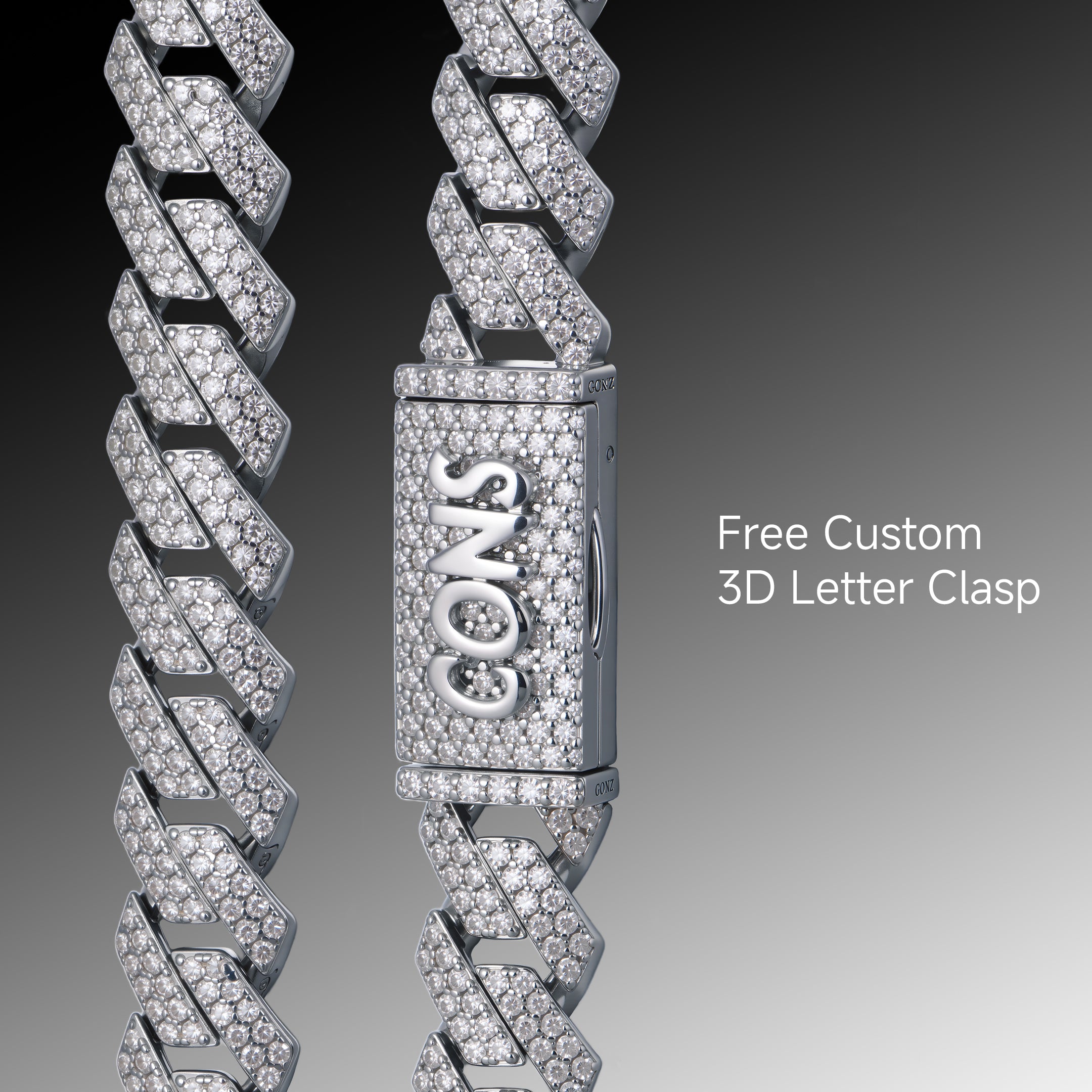 Women's Round Cut Prong Cuban Link Chain - 12mm