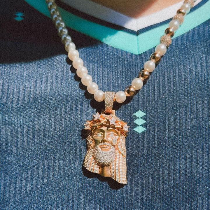Rose Gold Stellar Jesus Pendant - Large
