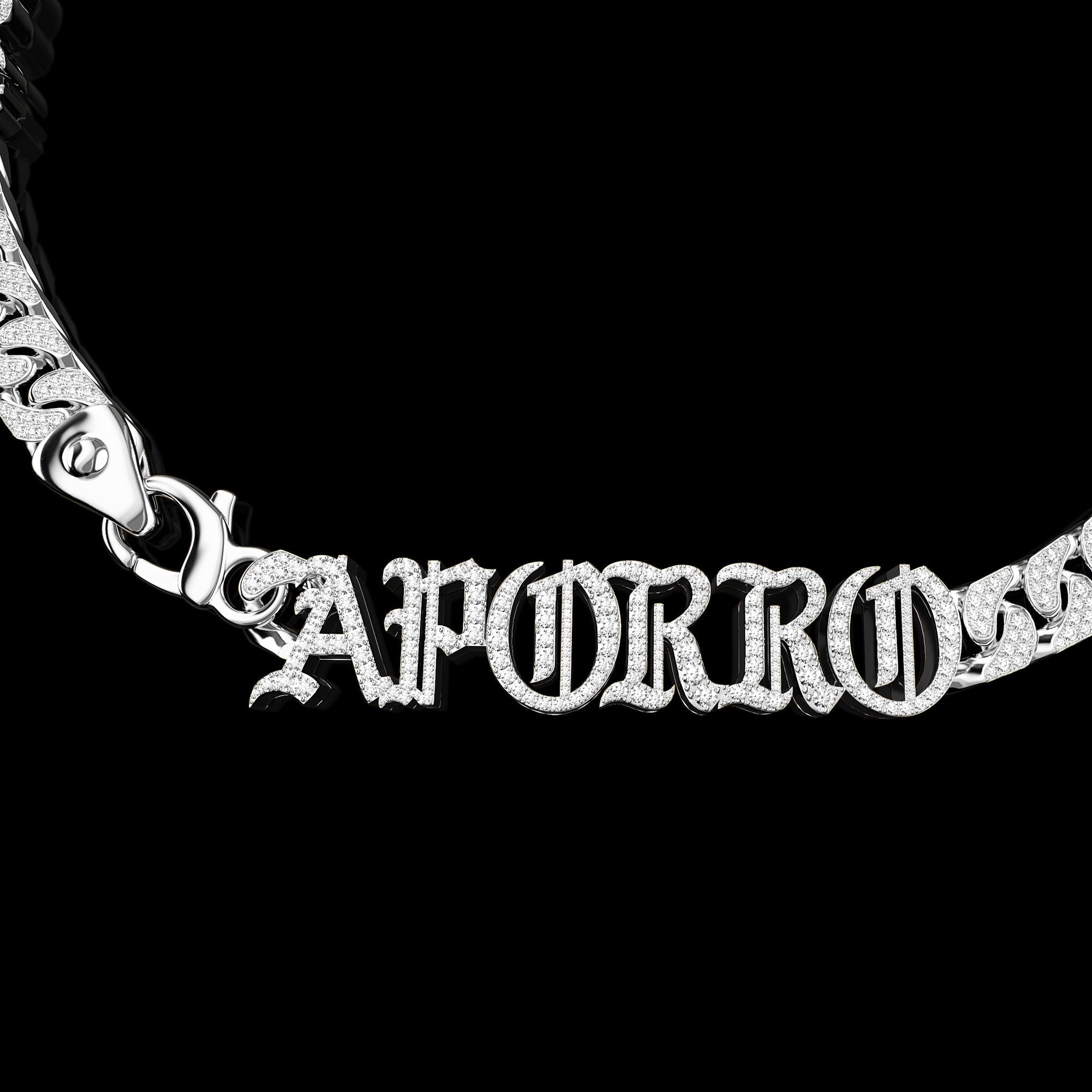 Custom 14K Gold Old English Letter/Number Miami Cuban Chain