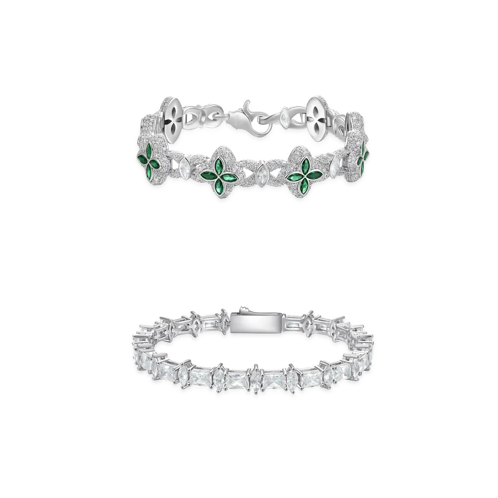 Iced Luminous Clover + Refined Luster Tennis Bracelet Gift Set