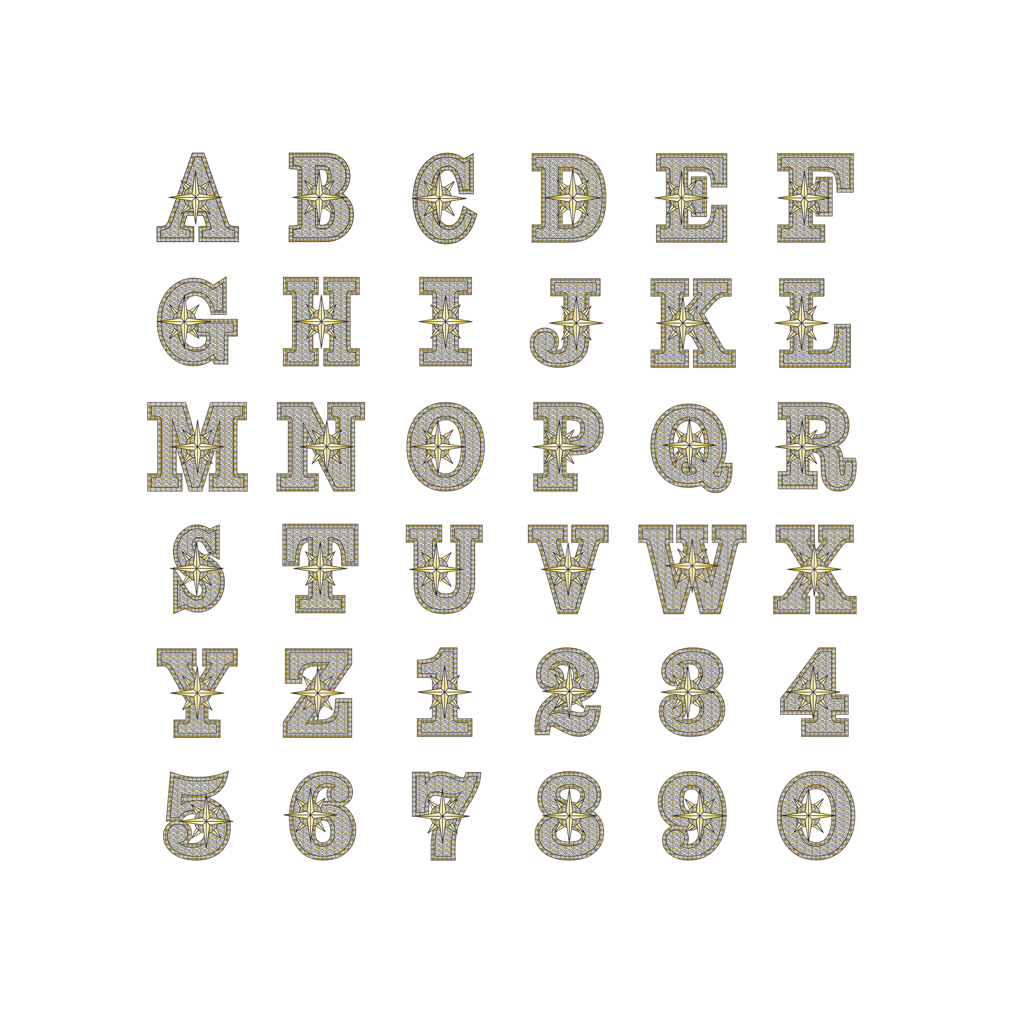 30MM Star Font Pendant