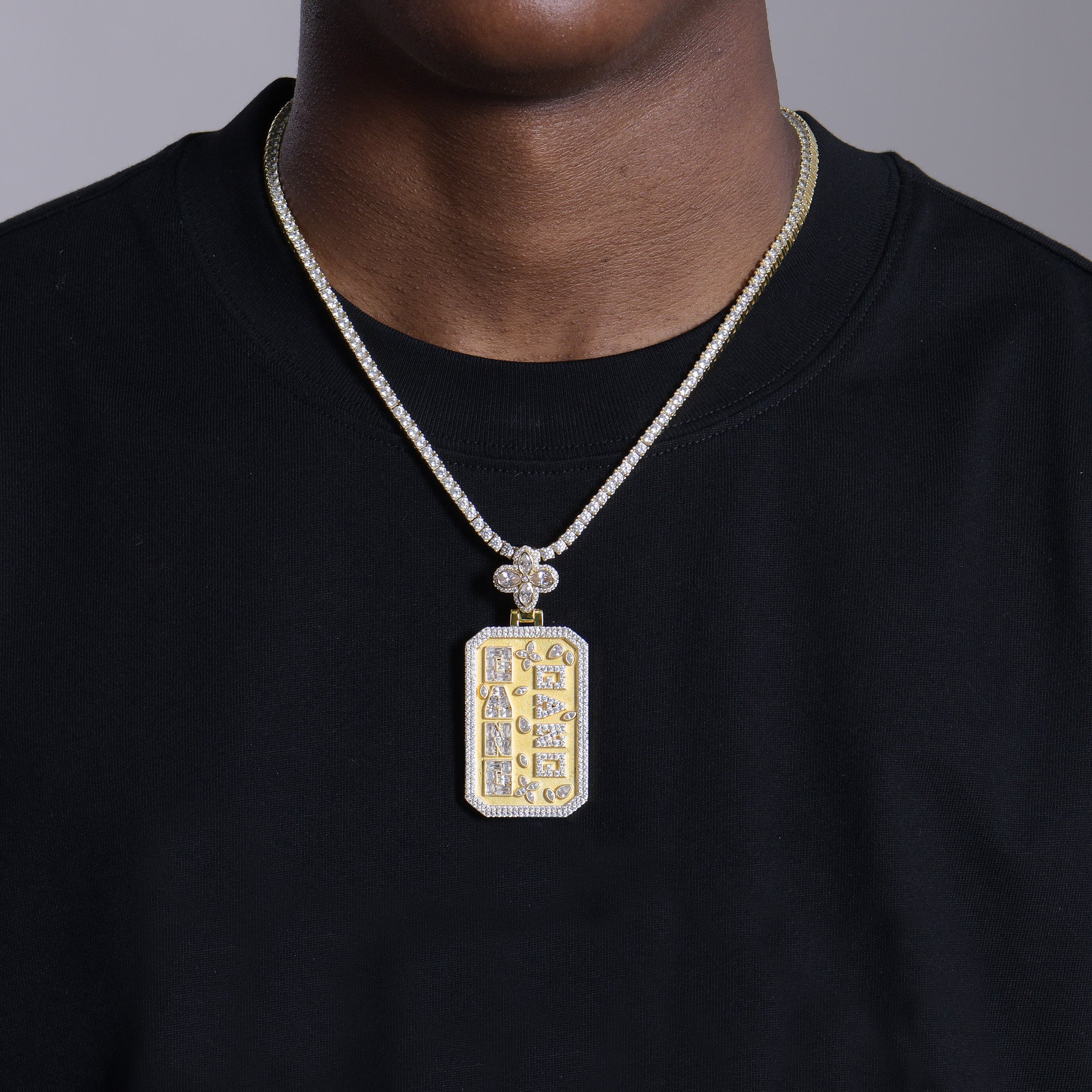 Custom Special Cut Letter Square Pendant
