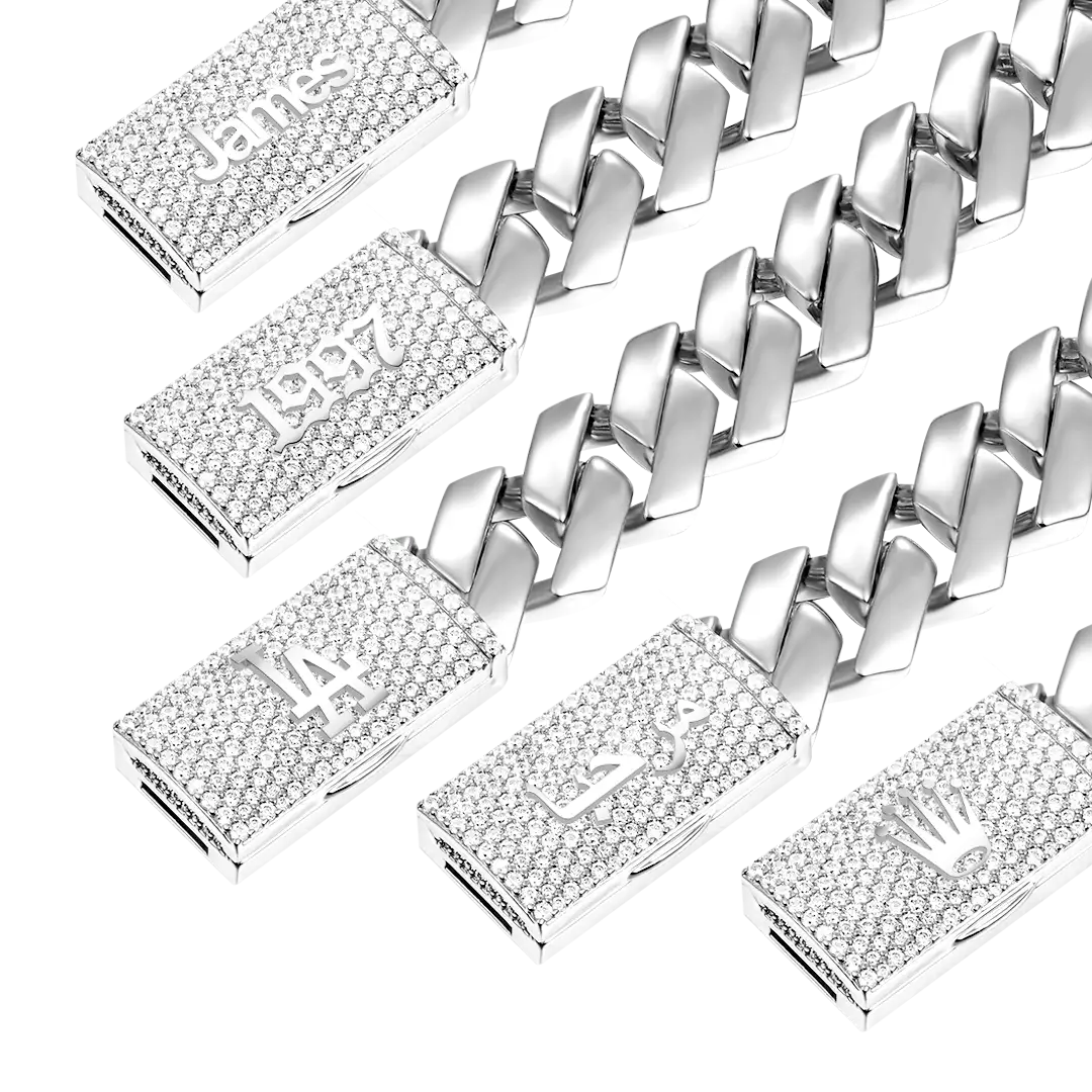 Custom Plain Gold Prong Bracelet - White Gold