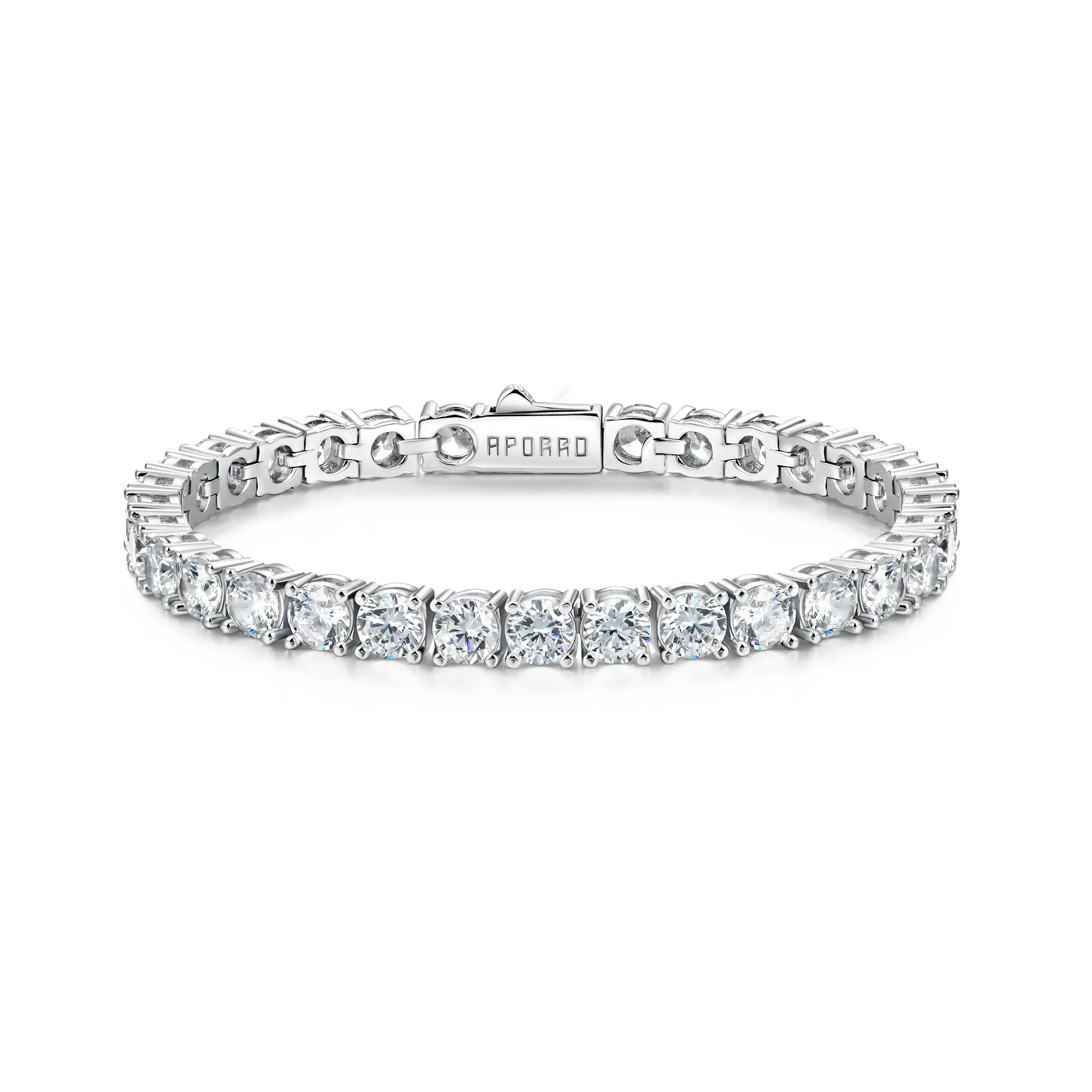 5mm Iced Tennis Bracelet 14K & White Gold Moissanite Diamond APORRO
