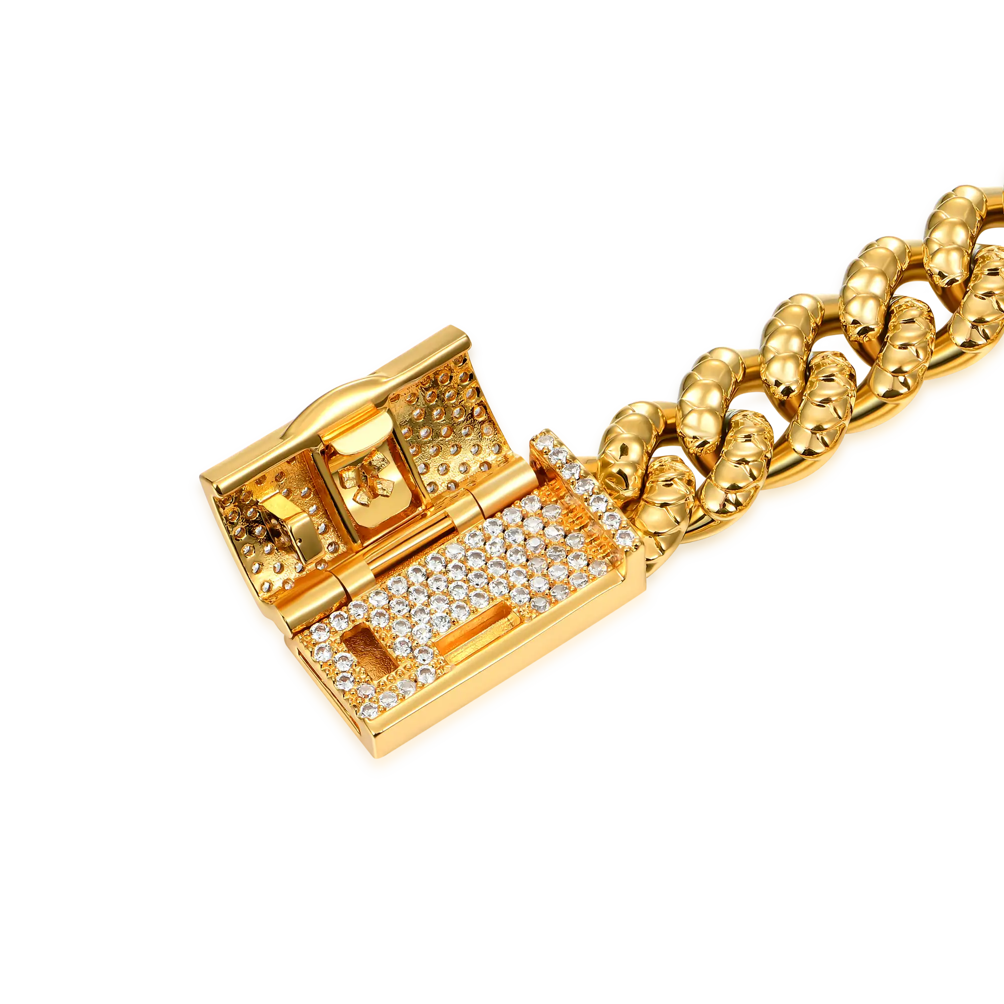 WONG Dragon Box Clasp Miami Cuban Curb Bracelet - 10mm