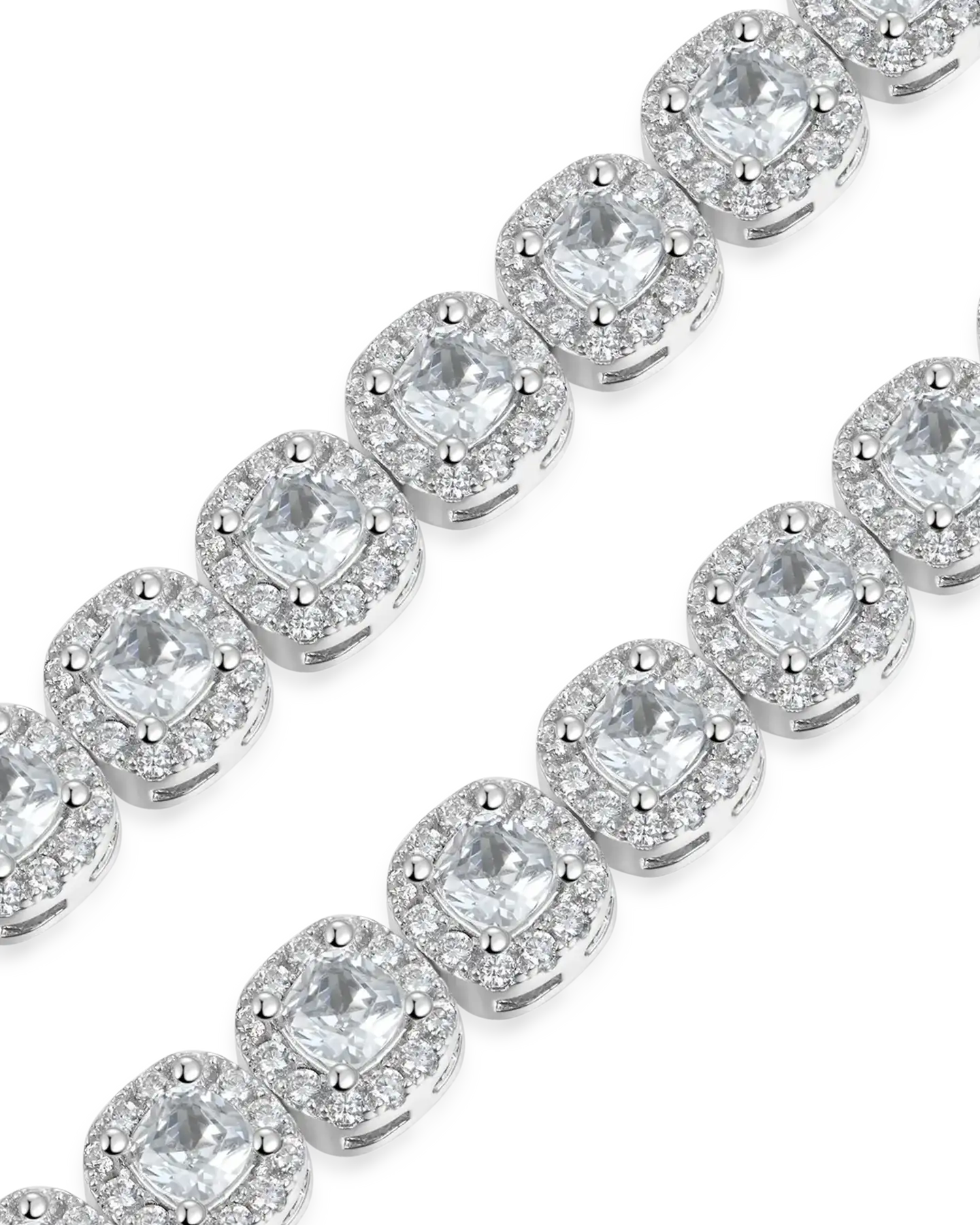 Round Cut Clustered Tennis Bracelet - 7mm