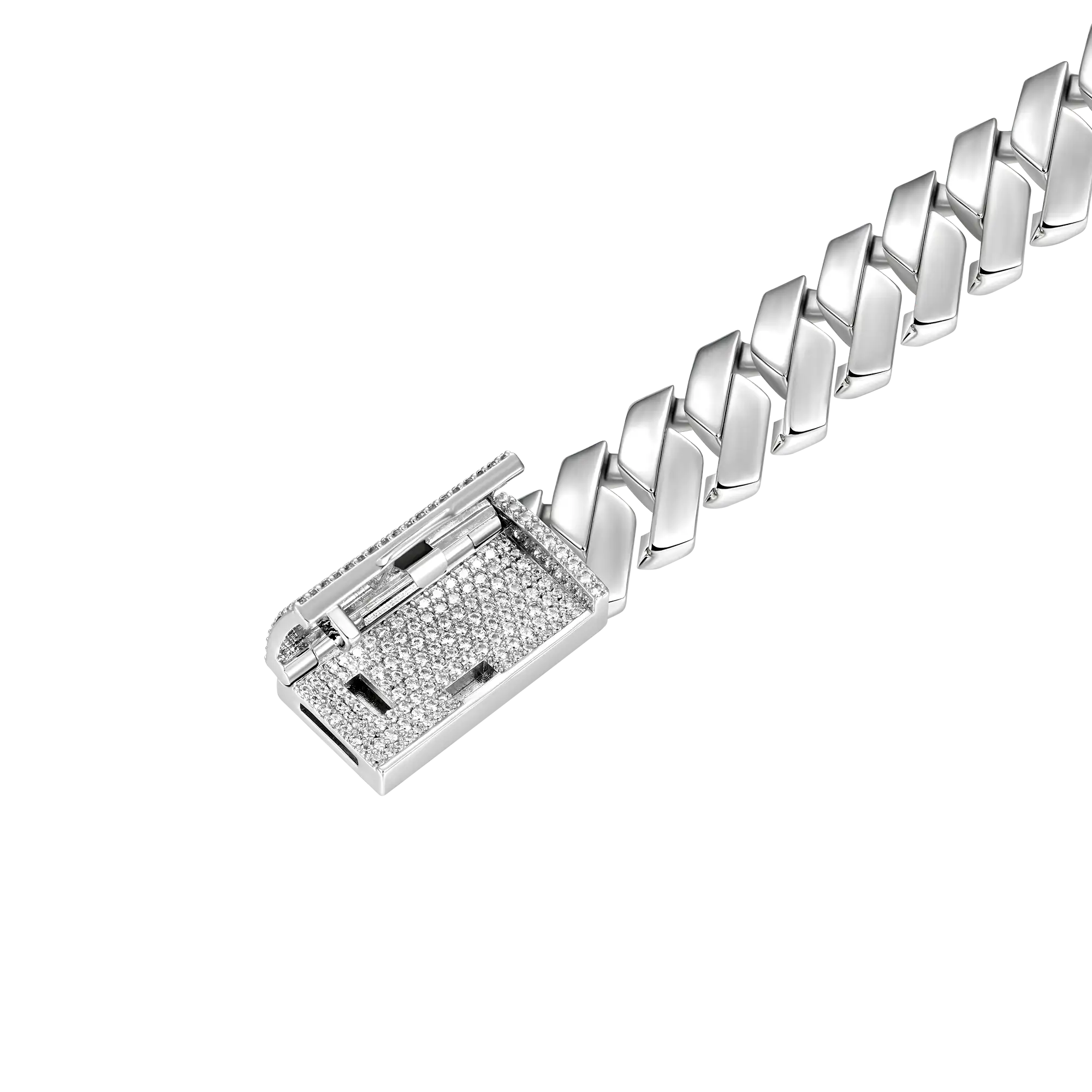 Custom Plain Gold Prong Bracelet - White Gold