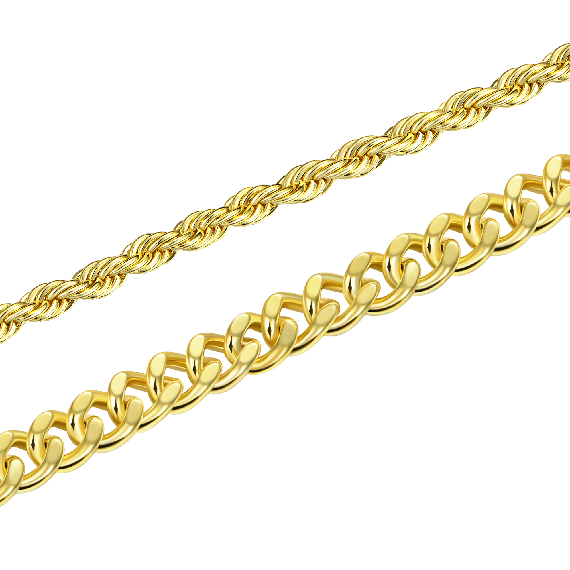 Rope + Cuban Link Bracelet Gift Set