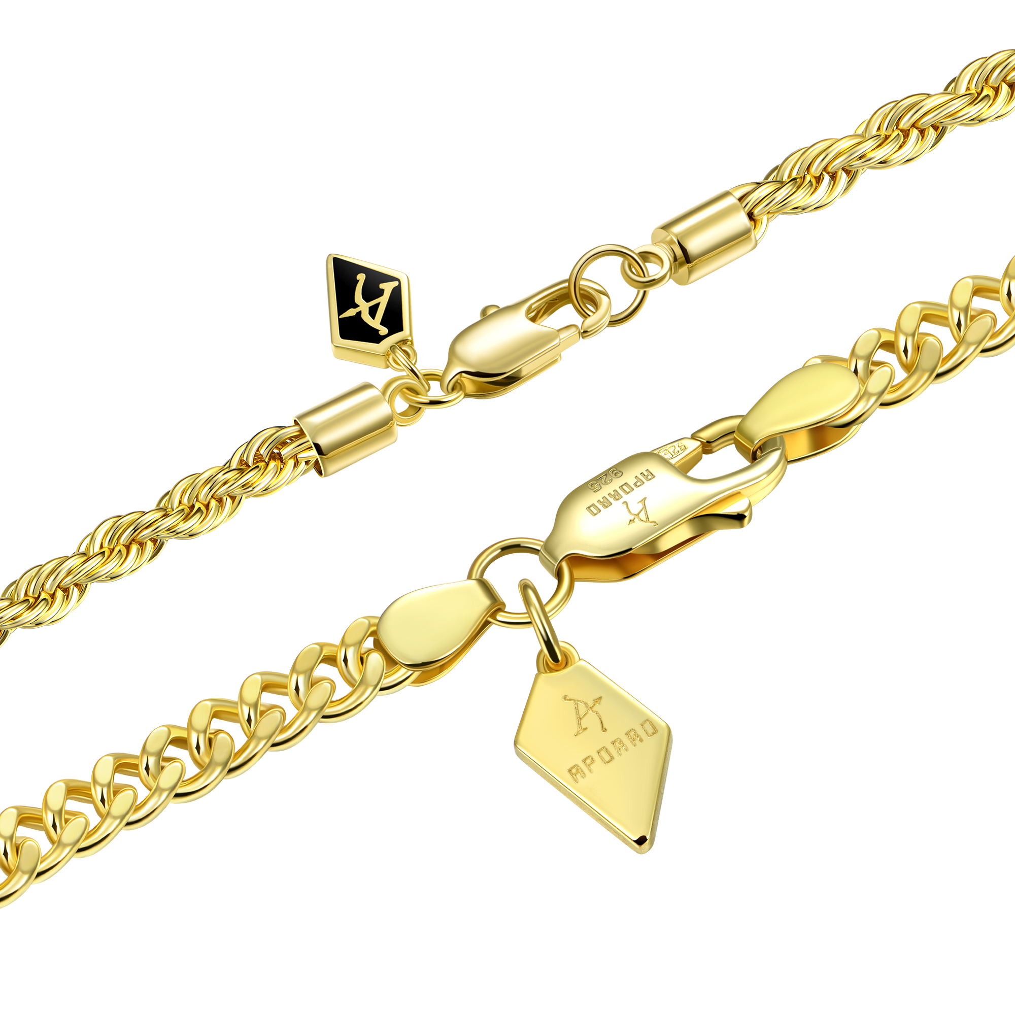 Rope + Cuban Link Bracelet Gift Set