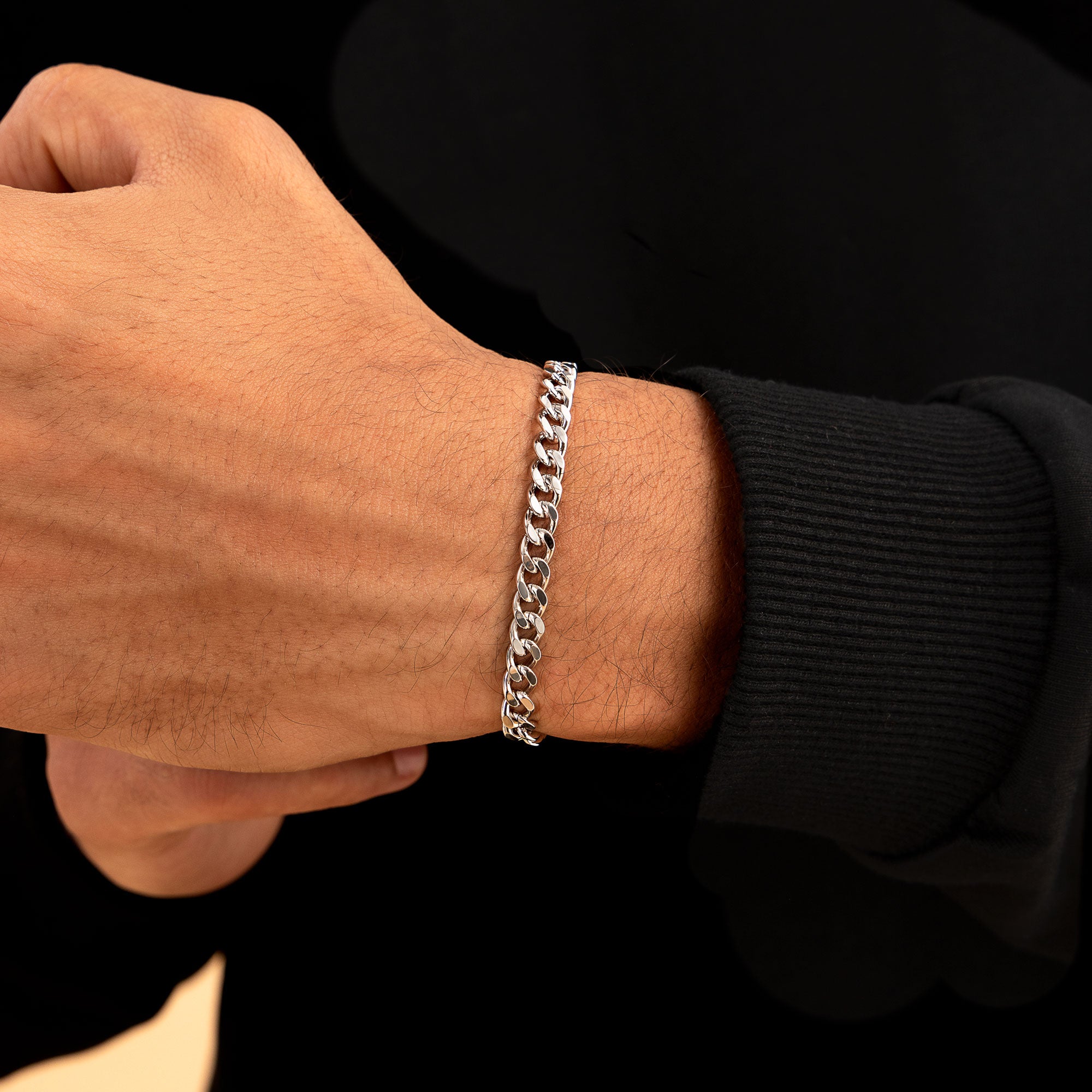 Miami Micro Cuban Curb Bracelet - White Gold