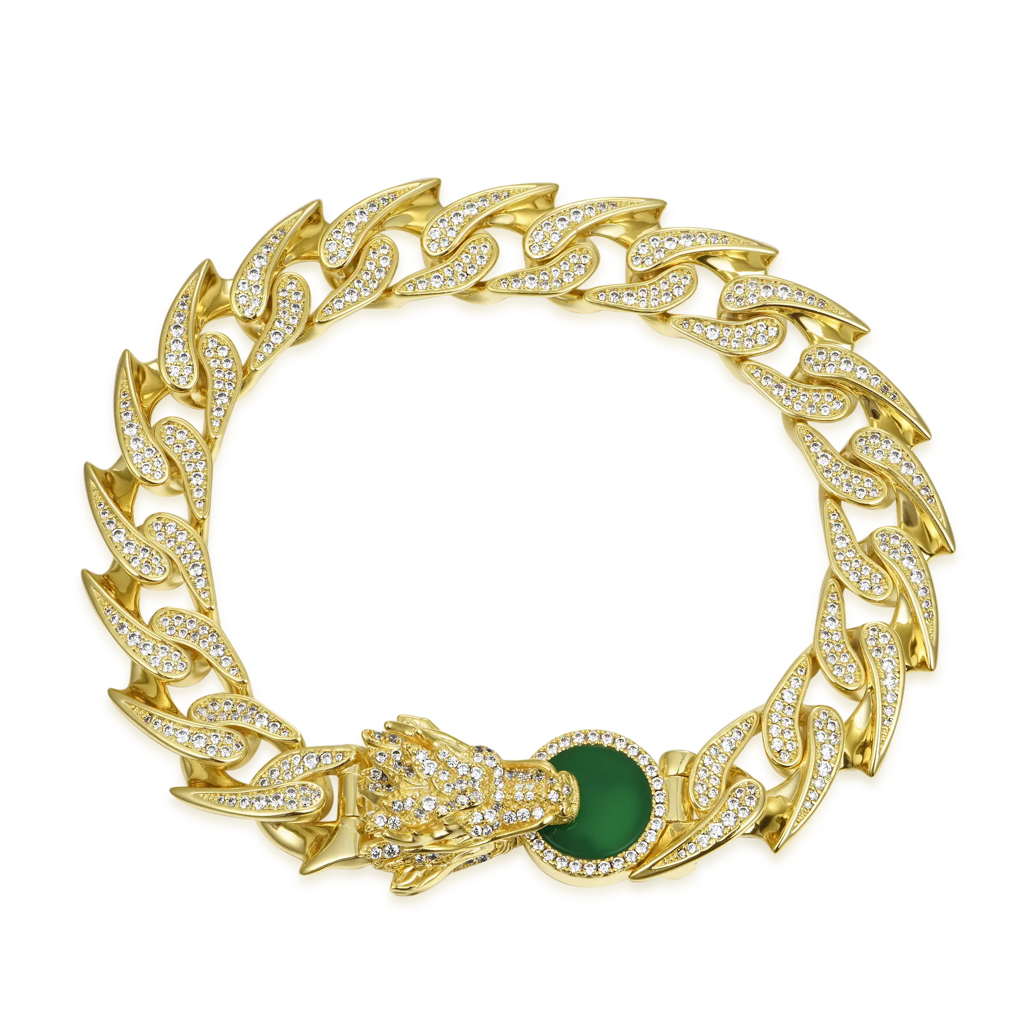 WONG Ⅱ Ridge Iced Out Cuban Bracelet - 12mm