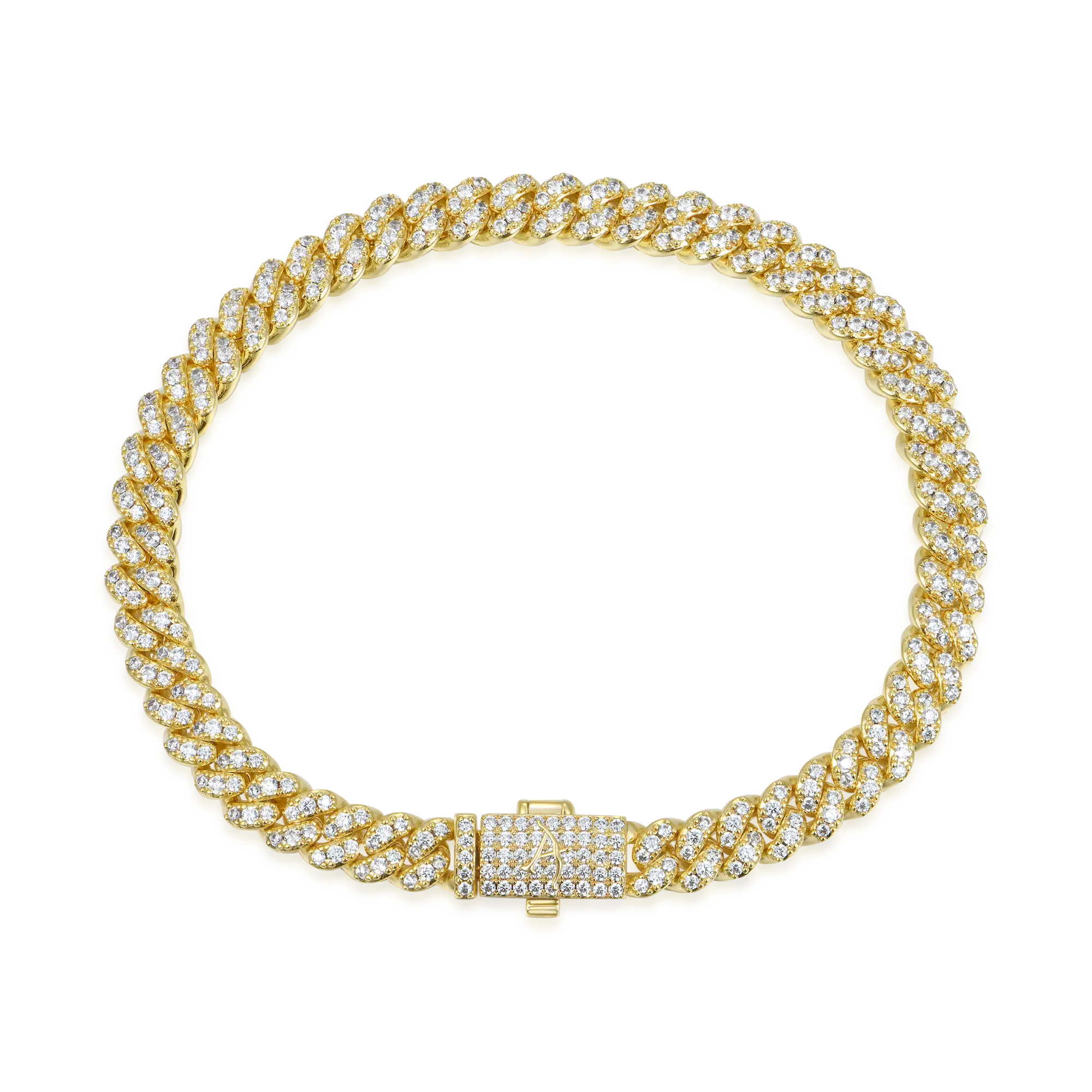 Round Cut Cuban Link Bracelet - 6mm