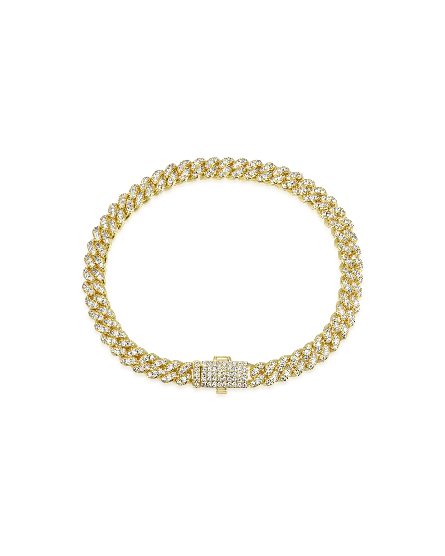 Moissanite Round Cut Cuban Link Bracelet - 6mm