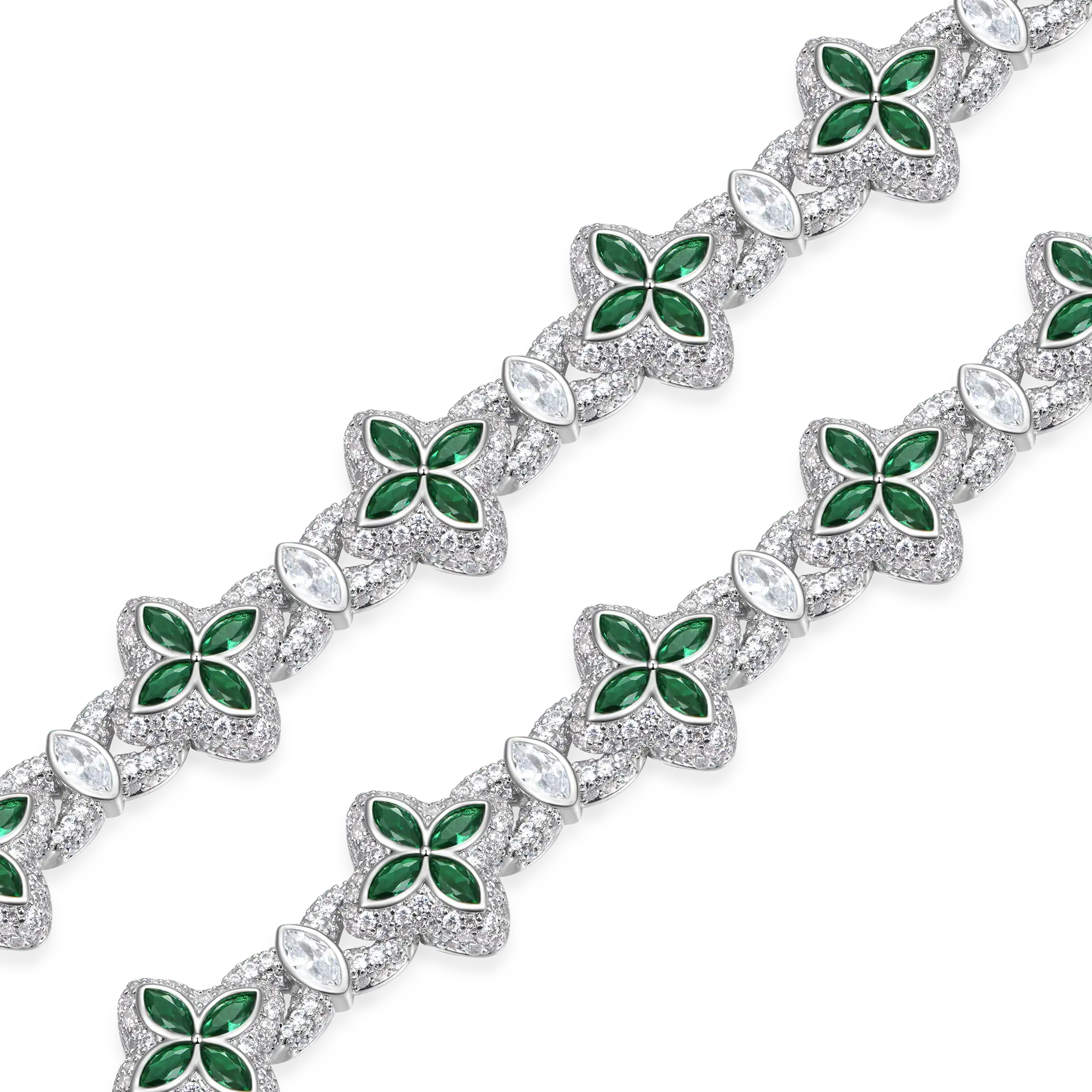 Iced Tennis & Clover Bracelet Set