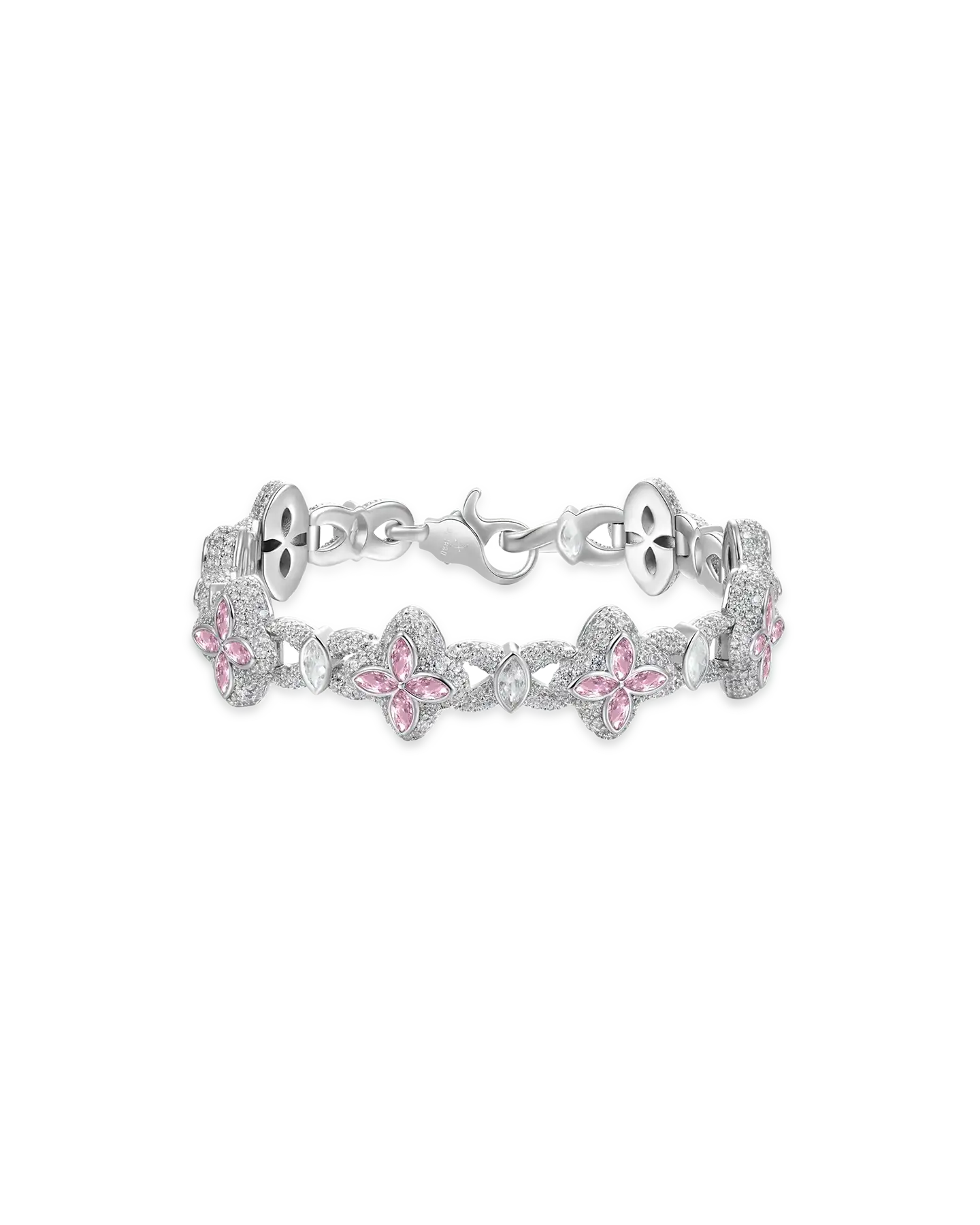 邦楽 Uru JUNO CLOVER [marble] Moissanite Luminous Clover Bracelet - Pink Diamond – APORRO
