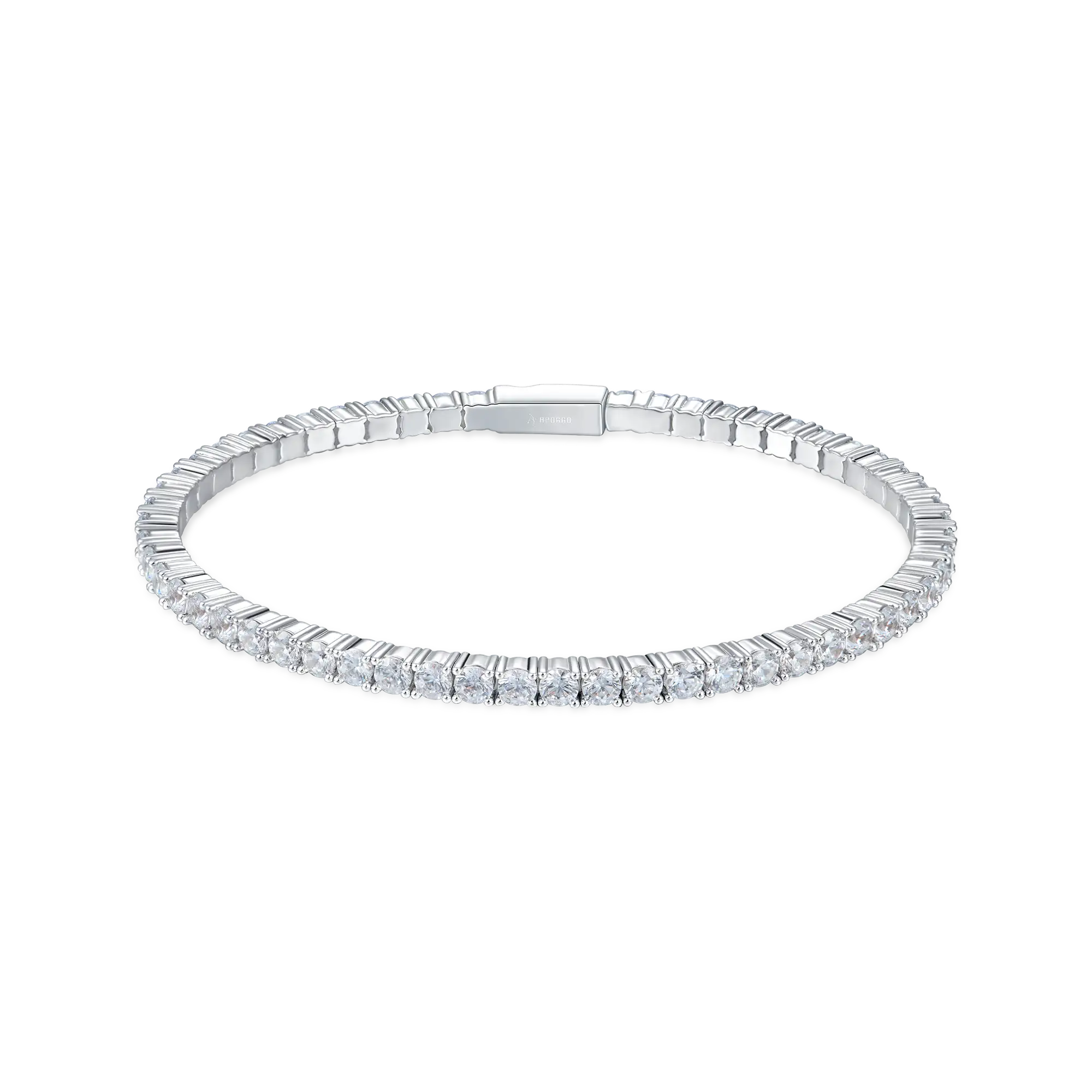 Spring Tennis Bracelet & Rope Bracelet Set - White Gold