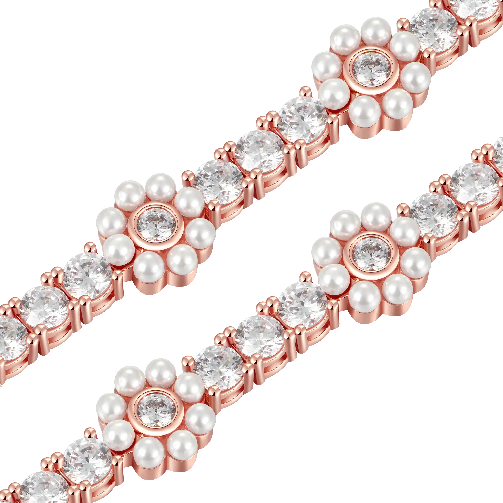 Moissanite Flora Pearl Tennis Bracelet - 9mm