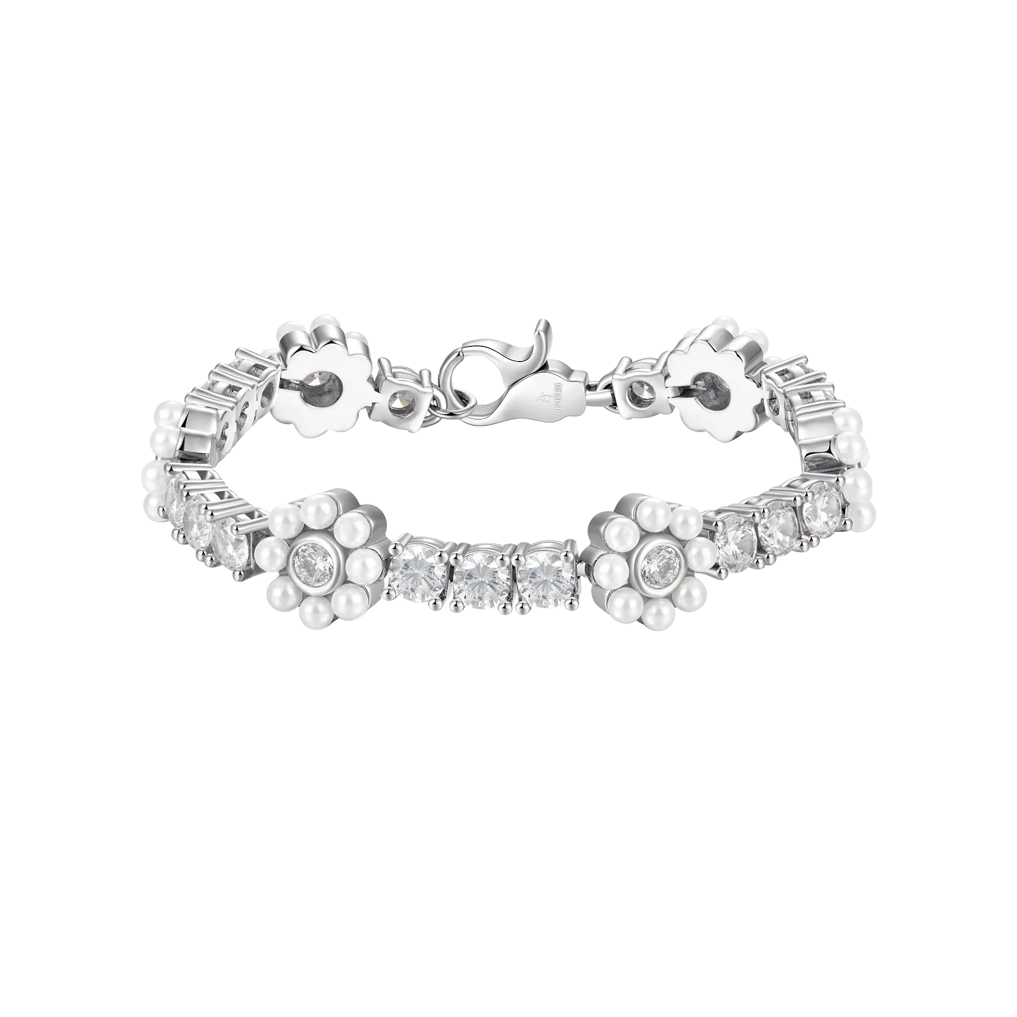 Moissanite Flora Pearl Tennis Bracelet - 9mm