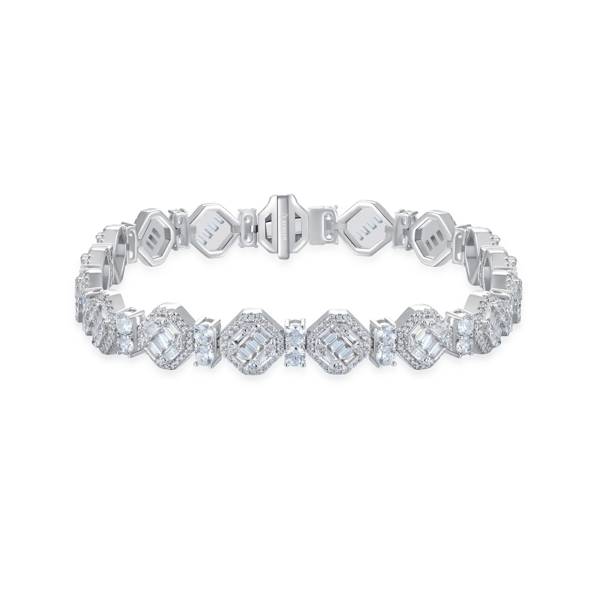 Women's Octagon Mix Cut Tennis Bracelet - 8mm