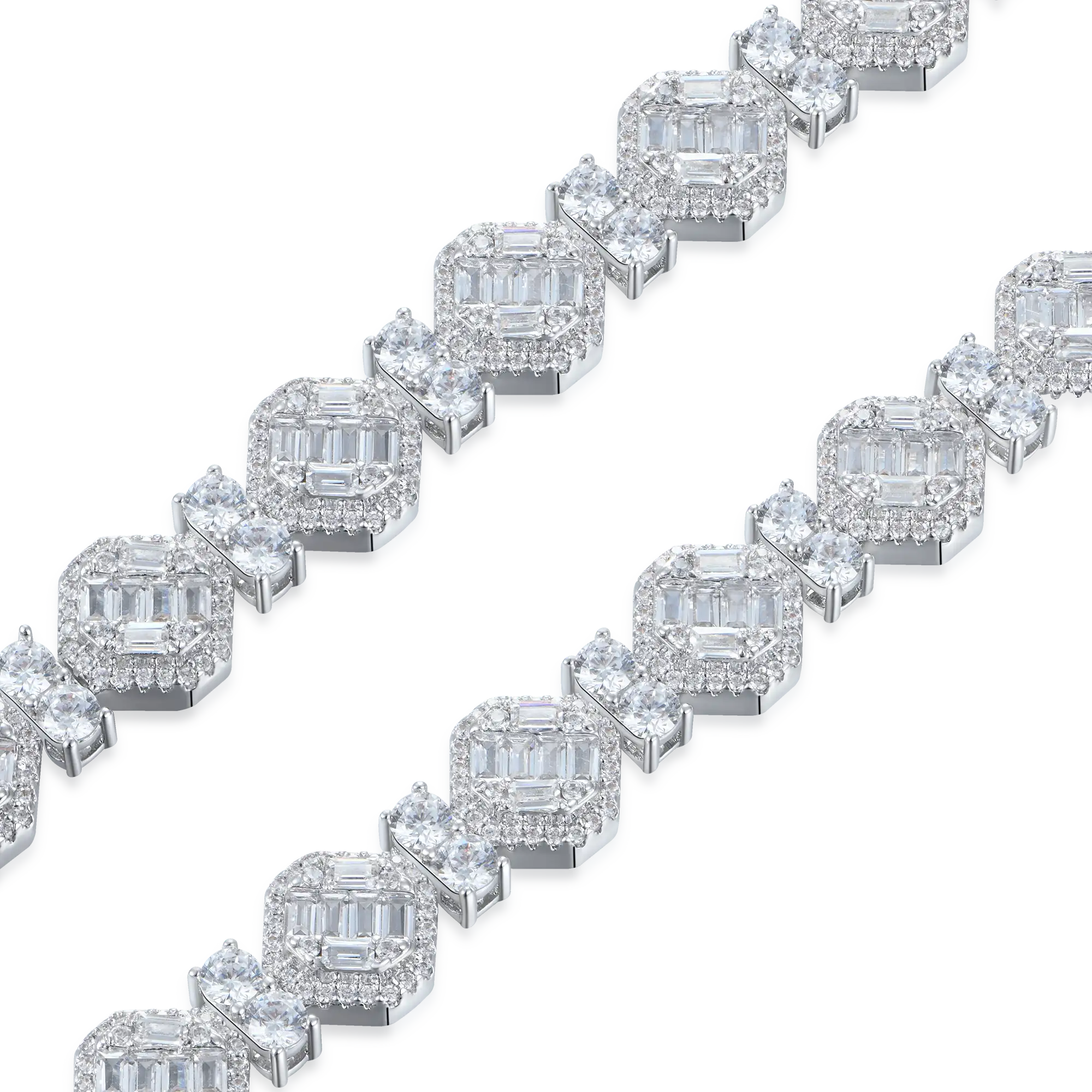 Women's Octagon Mix Cut Tennis Bracelet - 8mm