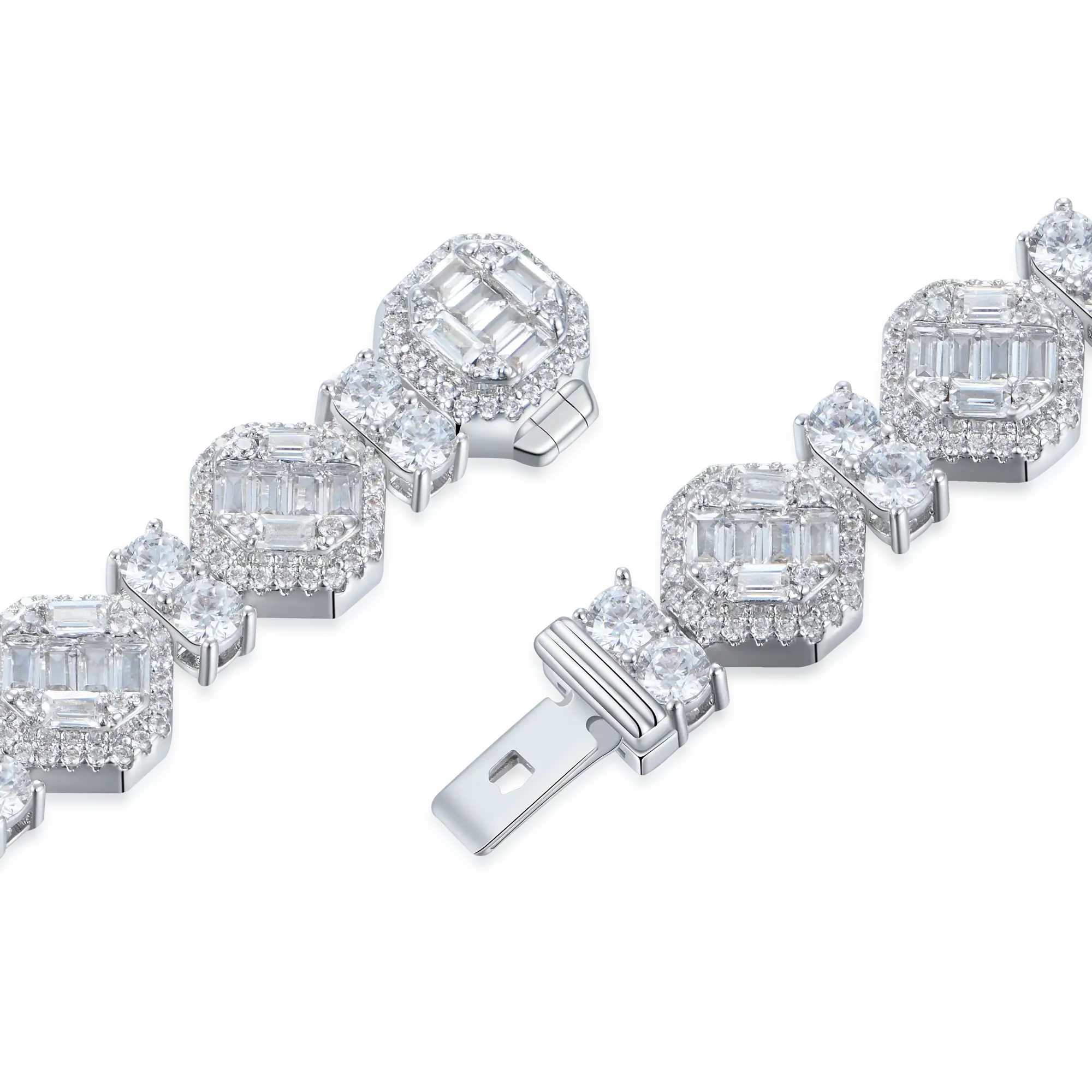 Moissanite Octagon Mix Cut Tennis Bracelet - 8mm