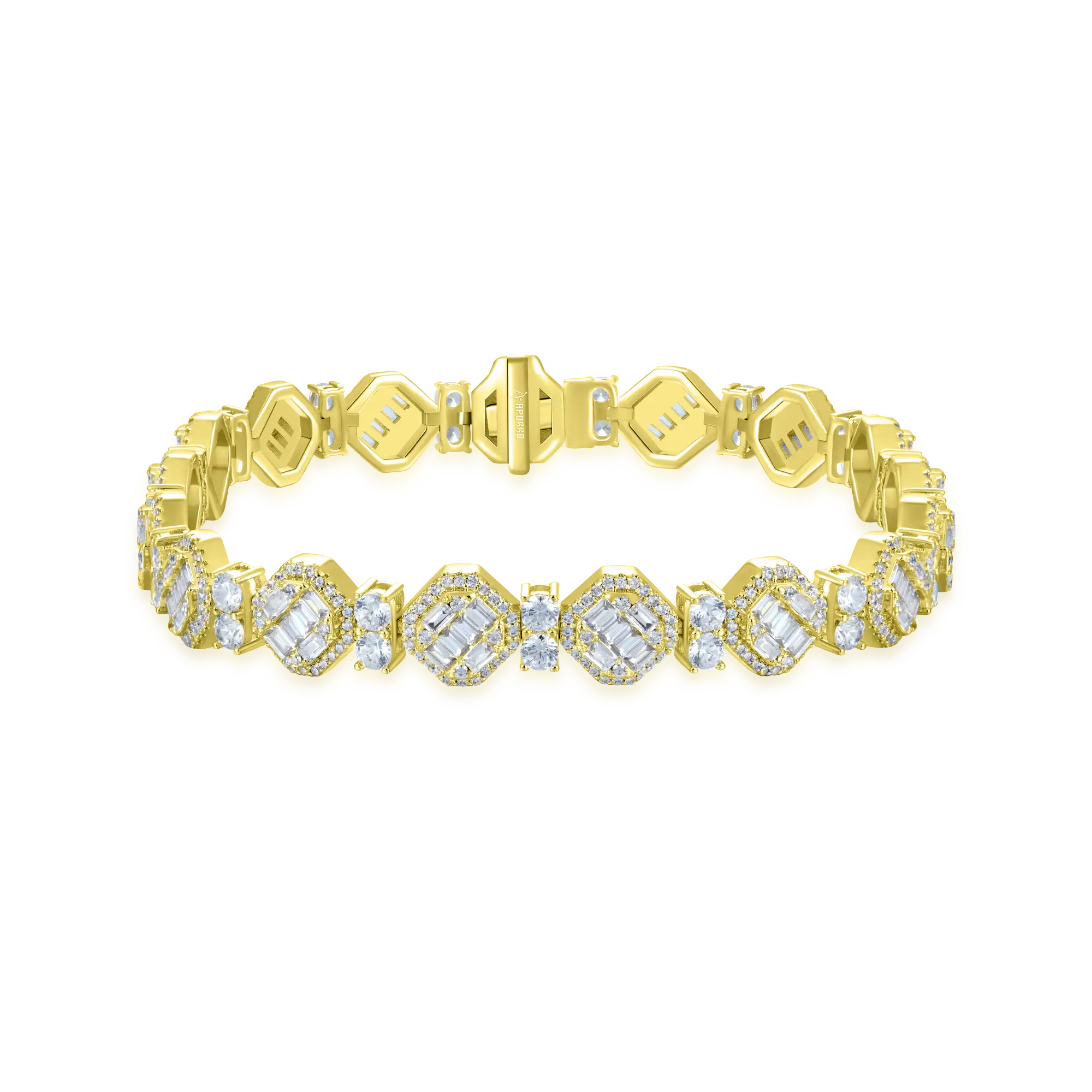Women's Octagon Mix Cut Tennis Bracelet - 8mm