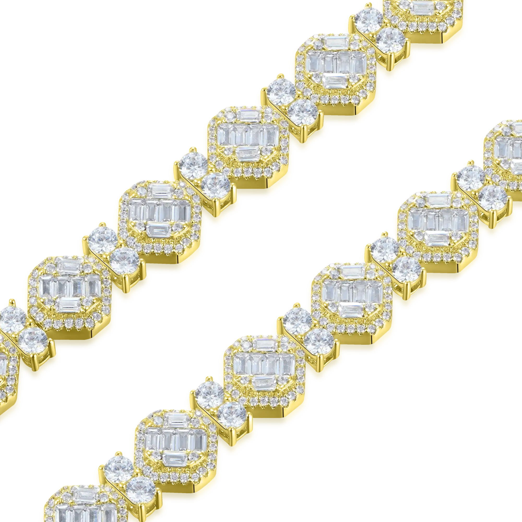 Women's Octagon Mix Cut Tennis Bracelet - 8mm